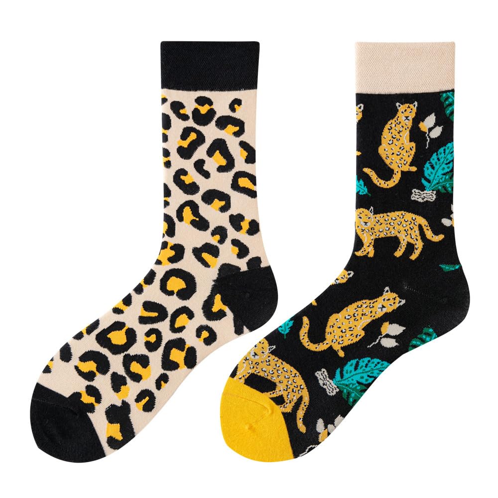 Calcetines Divertidos Unisex para Mujer y Hombre con Diseños Asimétricos en Par - Temas Animales, Comida, Fruta, Deporte y Arte en Algodón - Ideal para Regalos — view 159
