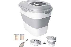 Collapsible Pet Storage Container with Wheels and Airtight Lid