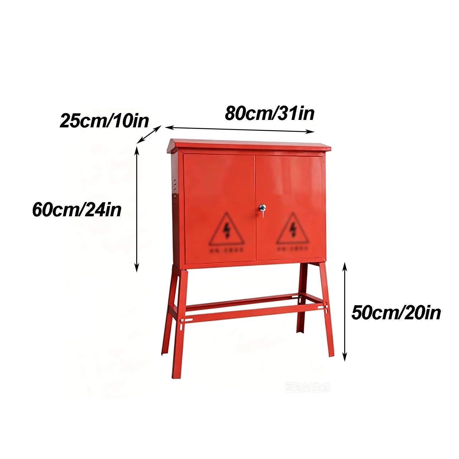 Obudowa Elektryczna Ze Stali Walcowanej Na Zimno, Wodoodporna Skrzynka Przyłączeniowa (Montaż Podłogowy), Klasa IP55, Model Na Wysokich Nóżkach(60x80x25 cm/24x31x10 in)