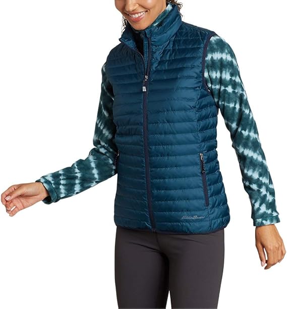 Eddie Bauer Women's Microlight Down Vest, Peacock Regular XXL Amazon