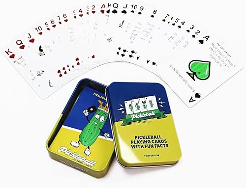 Generic Cartas de pickleball con datos divertidos baraja estándar de 52 cartas, gran regalo para todas las edades a partir de 96 años (unisex, verde)