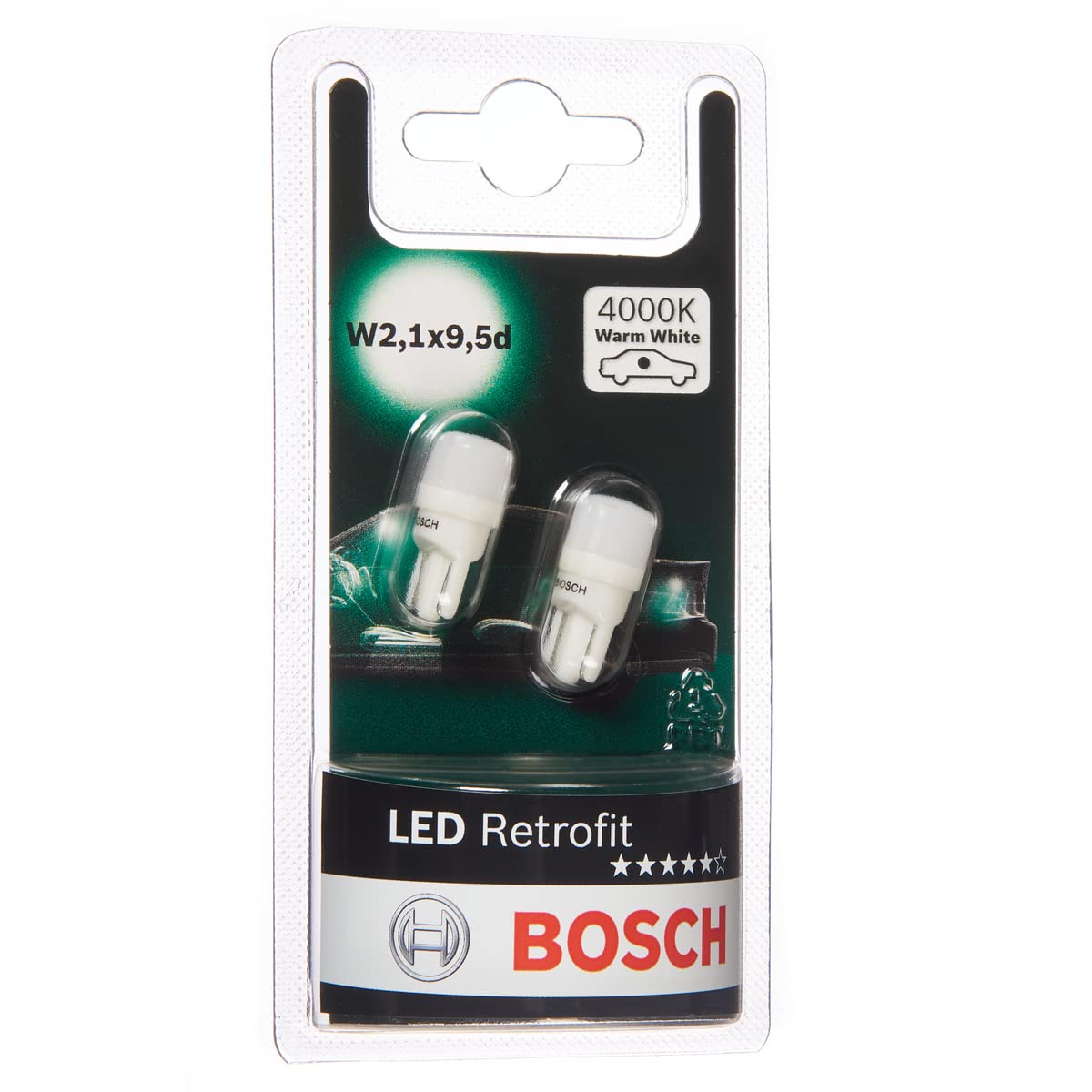 Bosch Bosch -W5W (- 501) LED Retrofit Car Light Bulbs - 12 V 1 W W2,1x9,5d - 2 Bulbs
