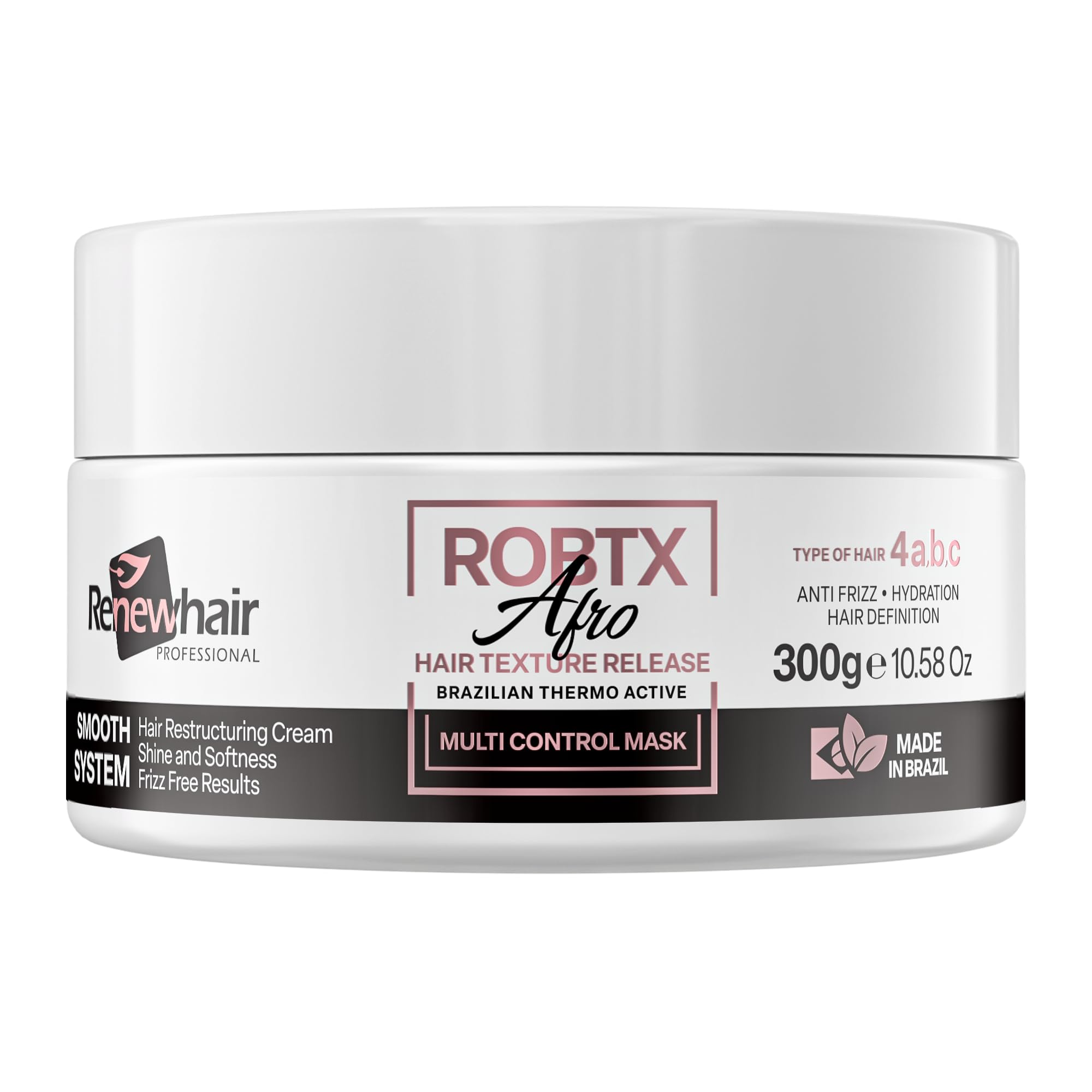 ROBTX AFRO Texture Release Treatment – Anti-Frizz Restructuring System for 4A, 4B, 4C Hair | Thermo-Active Vegan Collagen Smoothing Formula 300gr X