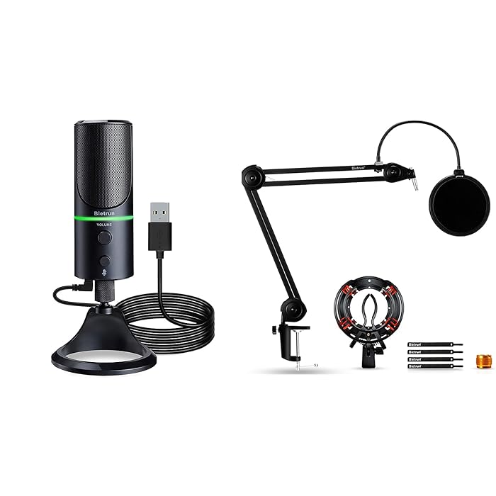 Buy USB Microphone & Mic Arm Desk Mount for Computer with Noise