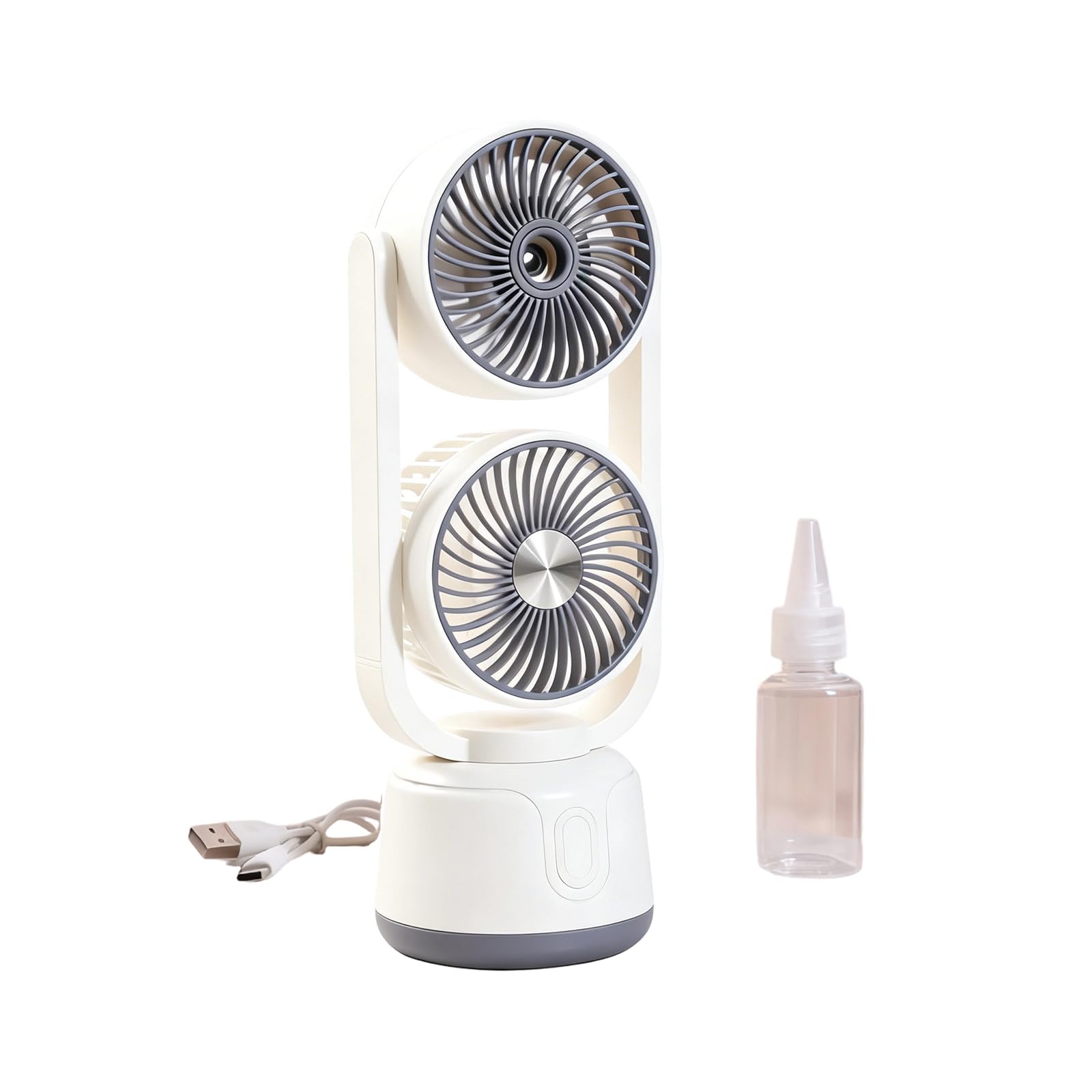 Tsophreniq Portable Desktop Fan 3 Speed Rechargeable Water Sprayer Mist Small Desktop Fan for Travel Home Camping Outdoor Rechargeable Misting
