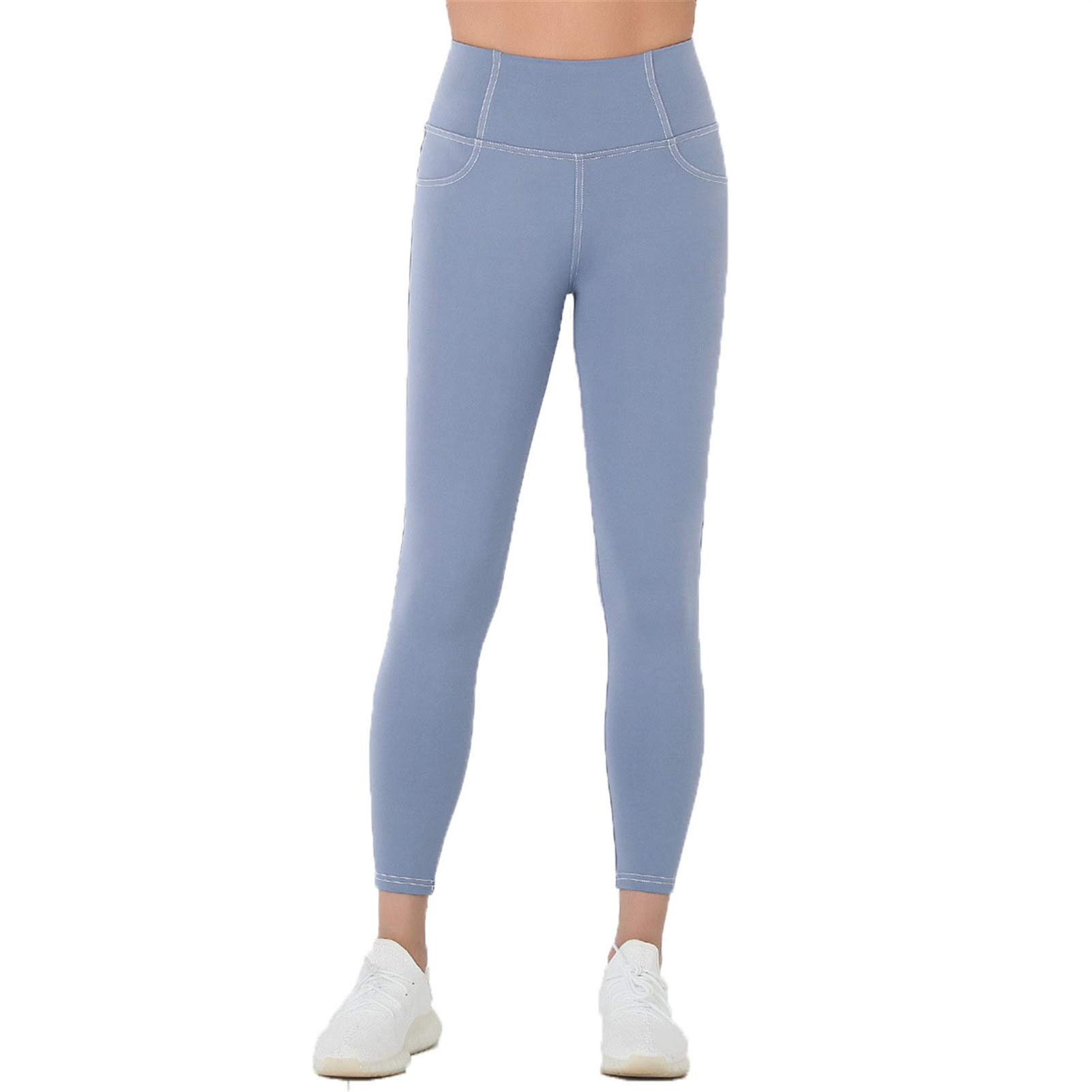 Damskie legginsy do jogi, na fitness, Damska wysoka talia nagi uczucie skinny spodnie do jogi z kieszeniami, panie tyłek windy Legginsy treningowe Tryby fitness Spodnie rozciągliwe sportowe legginsy d