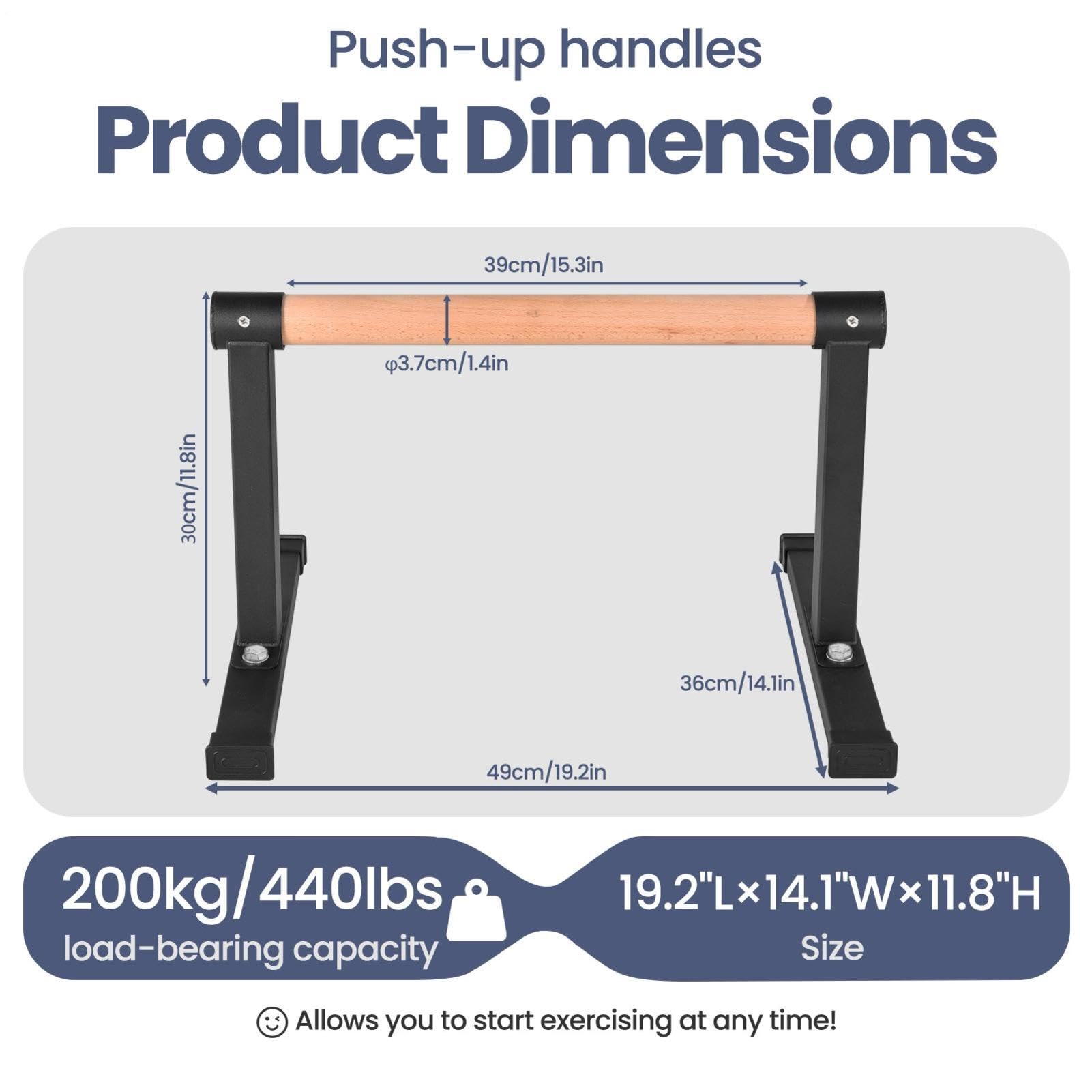 Parallettes Calisthenics Holz Rutschfeste Liegestützgriff bis 200kg Dip Bar