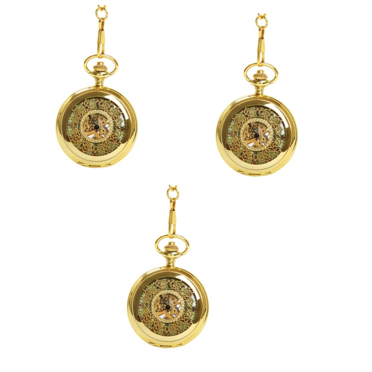 Gatuida 2 Uds Patrón De Números Steampunk Reloj De Bolsillo Retro Mecánico Dorado Romano Hueco