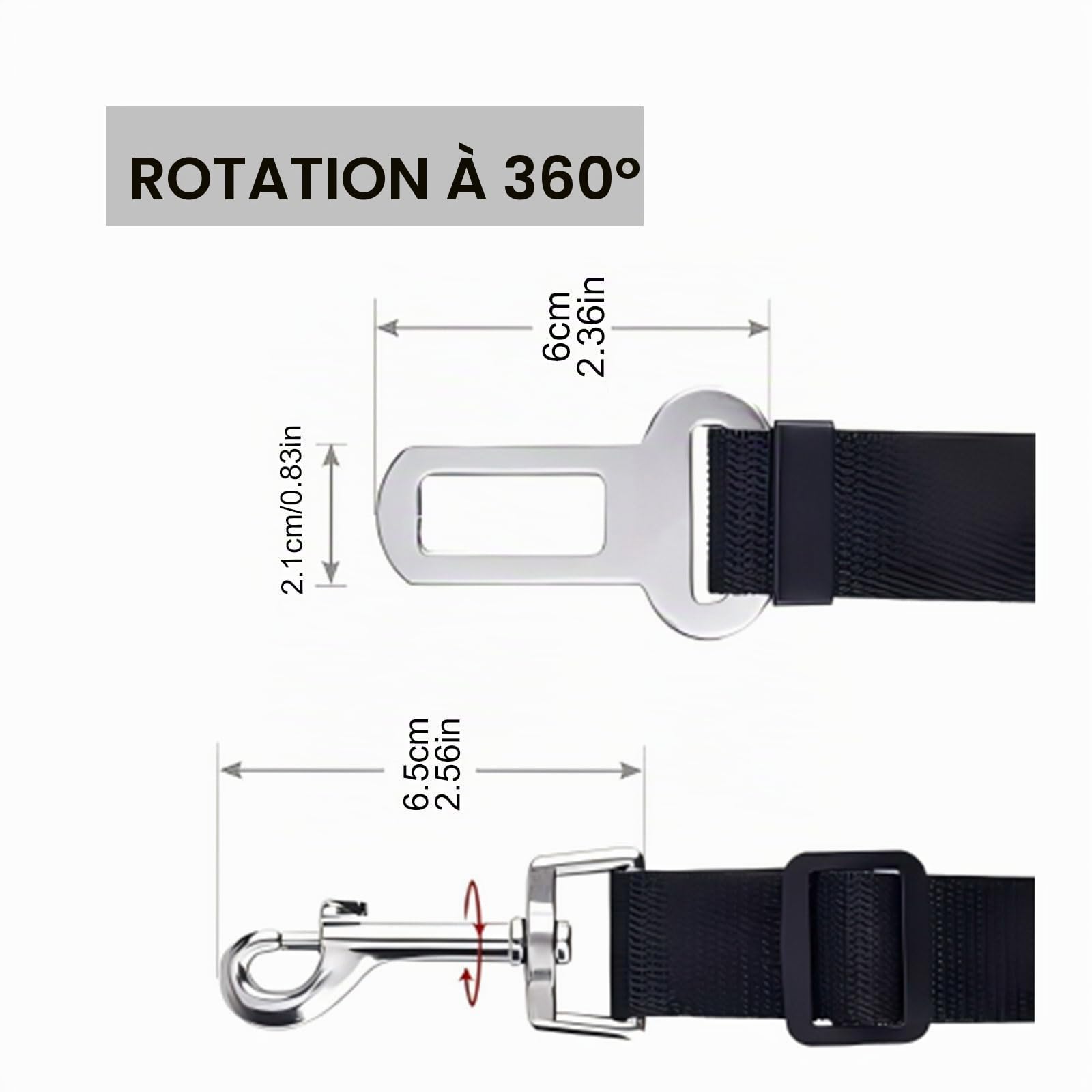 2 Pièces Harnais Voiture Chien Bleu et Noir Ceinture Chien 42-70cm Laisse Protégez-Vous et Votre Animal de Compagnie