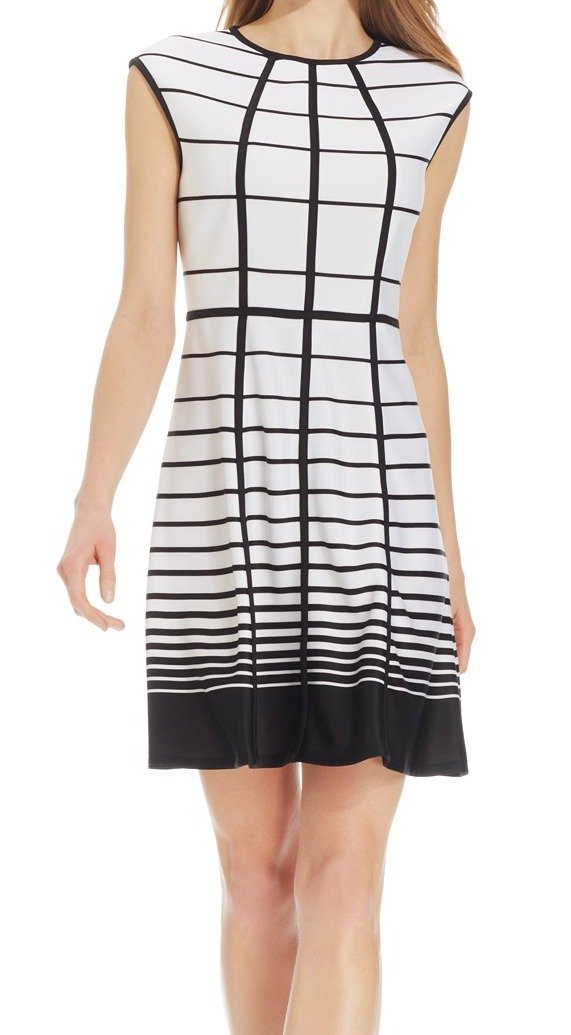 Sandra Darren Women's Cap-Sleeve Flare Dress