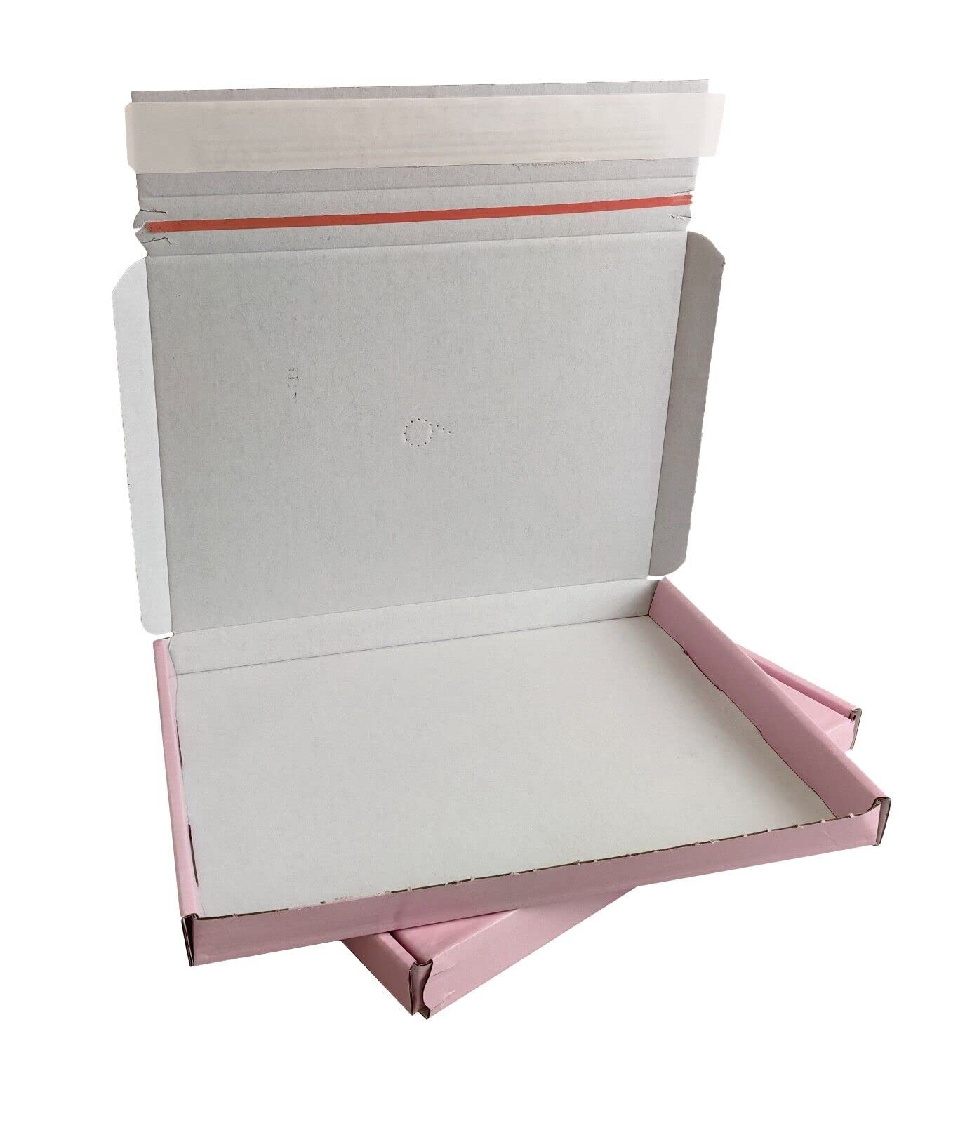 BABY PINK PEEL & SEAL E-COMMERCE POSTAL GIFT MAILING LARGE LETTER BOXES -TEAR OPEN ADHESIVE STRIP SIZE: A5/C5, 8.8" x 6.3" x 0.8" (22.5cm x 16cm x 2cm) (1000)
