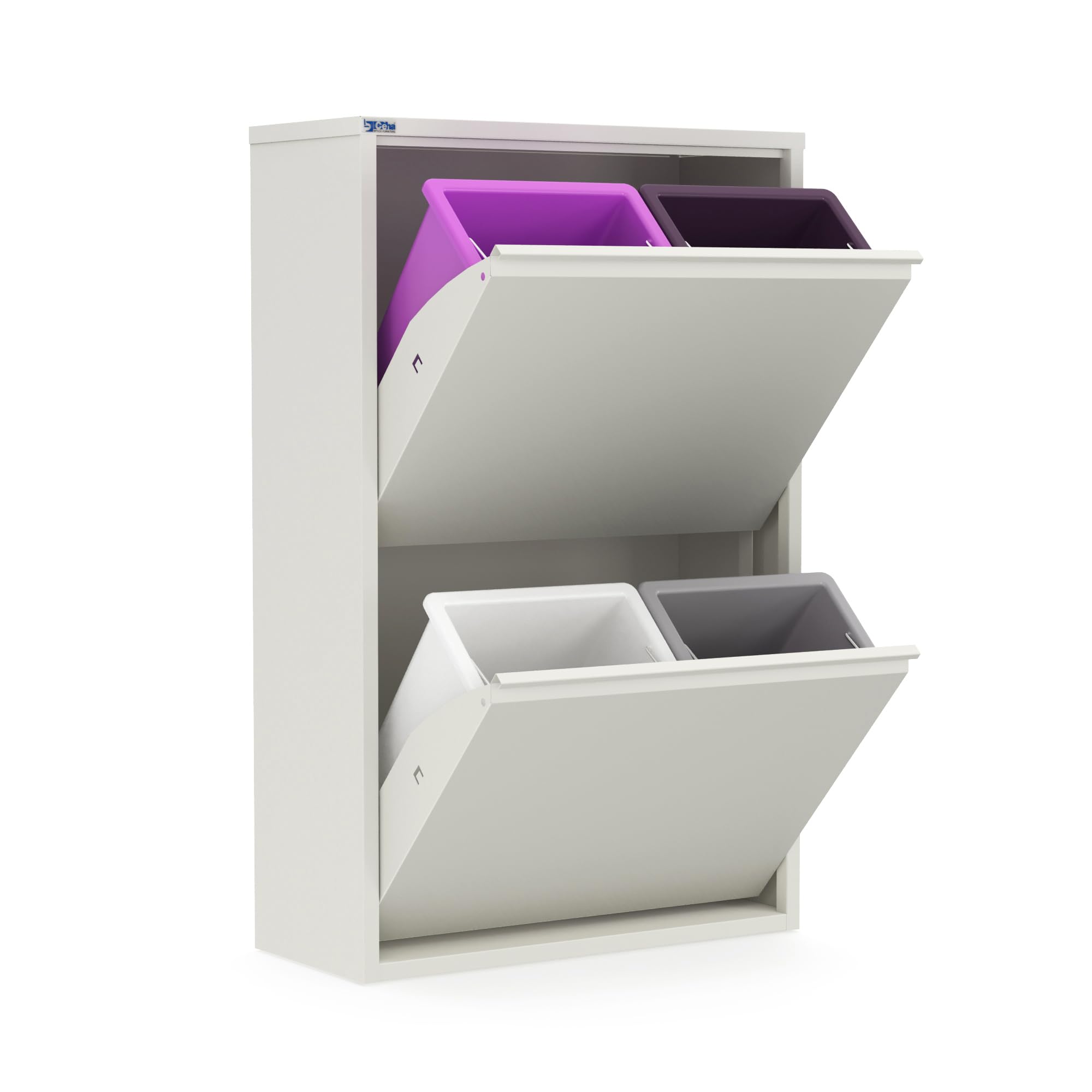 CEHA Metal Tilt-Out Multipurpose Cabinet with Hideaway Drawers- Durable Bathroom/Kitchen/Pantry/Kids' Room Organizer - Wall Mountable Versatile Separator, Quadruple, 11