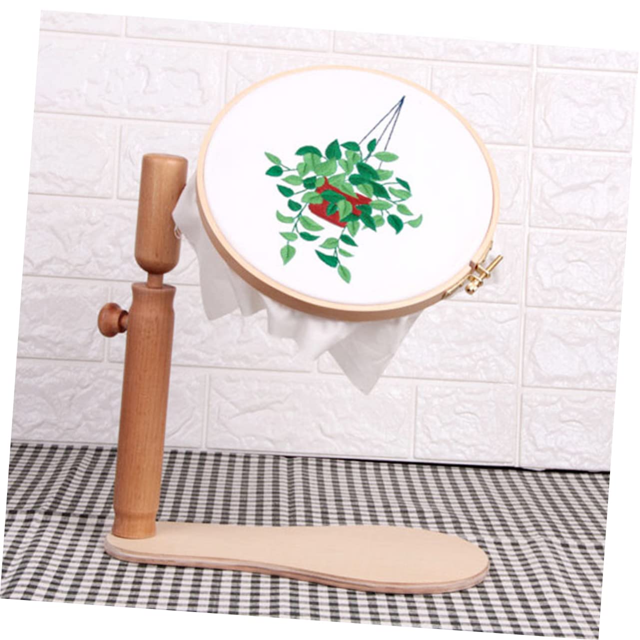 Ciieeo Kits De Bordado De Montaje Giratorio Marco De Acolchado Estante De Madera Soporte De Bastidor De Bordado Soporte De Aro De Bordado Kit De Bordado Para Principiantes Kit De