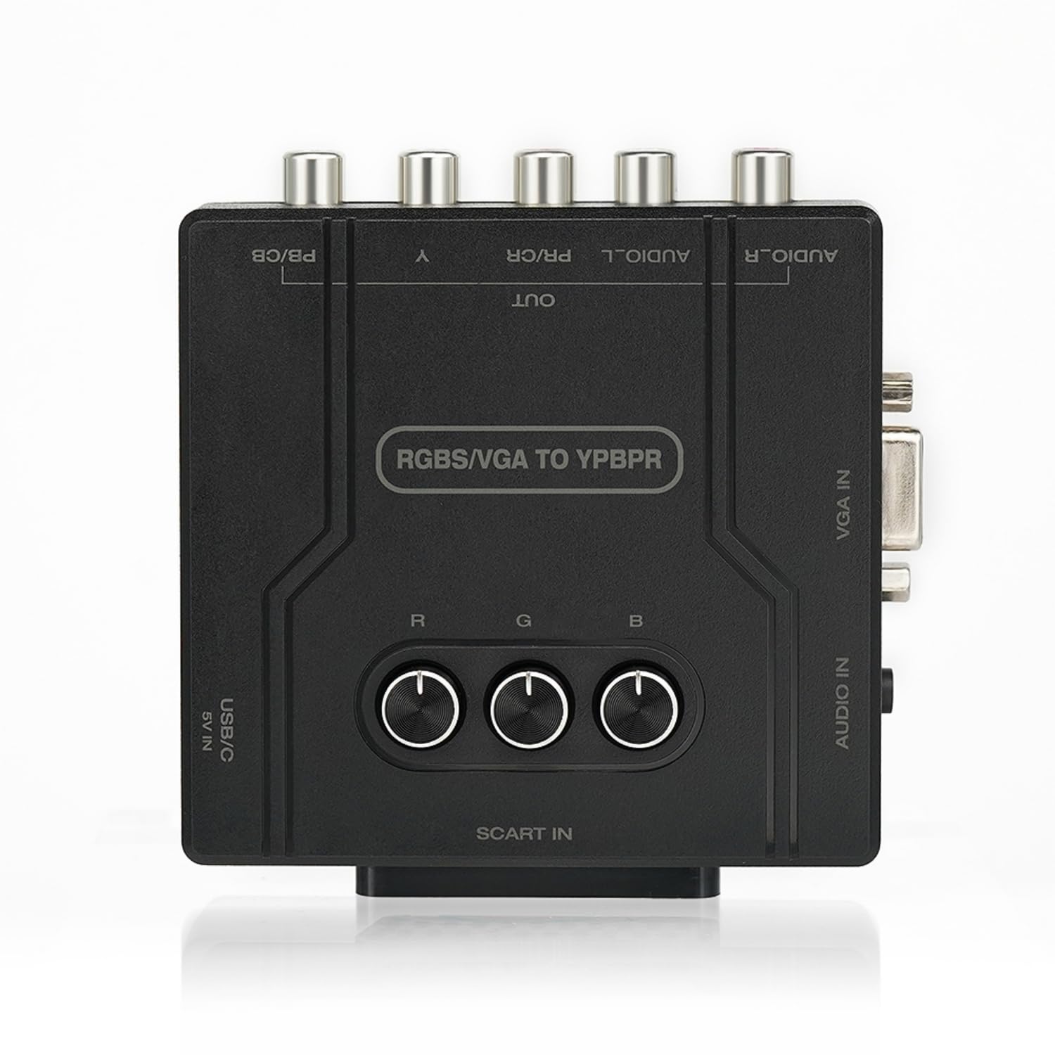 BITFUNX RGBS/SCART/VGA to Component Adapter - Supports R/G/B Single Channel Color Adjustment, Plug & Play Video Game Converter with No Lag, for Retro