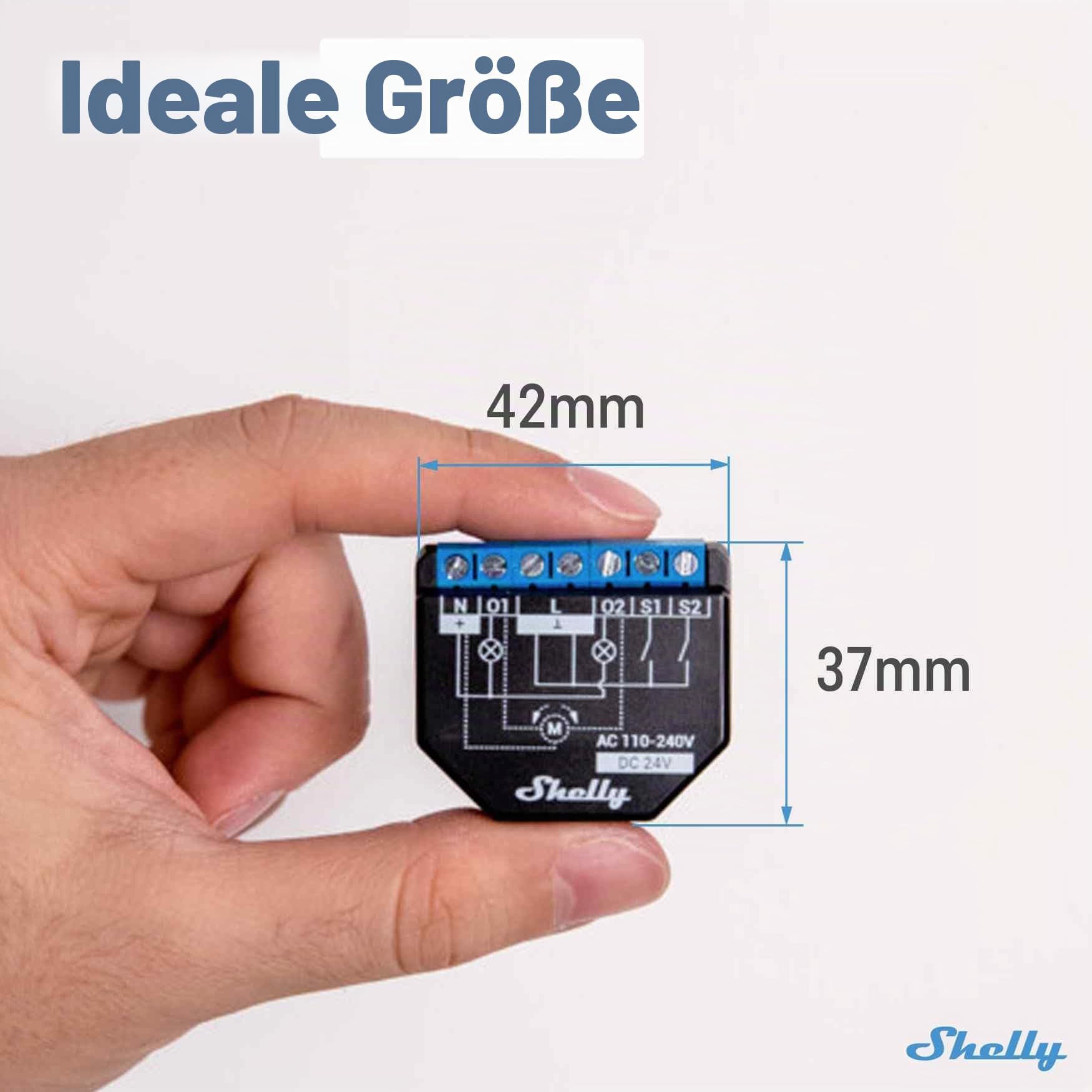 Shelly Plus 2PM | Wlan & Bluetooth 2 Kanäle Smart Relais Schalter mit Leistungsmessung & Plus 1PM | WLAN & Bluetooth Relais Schalter mit Strommessung