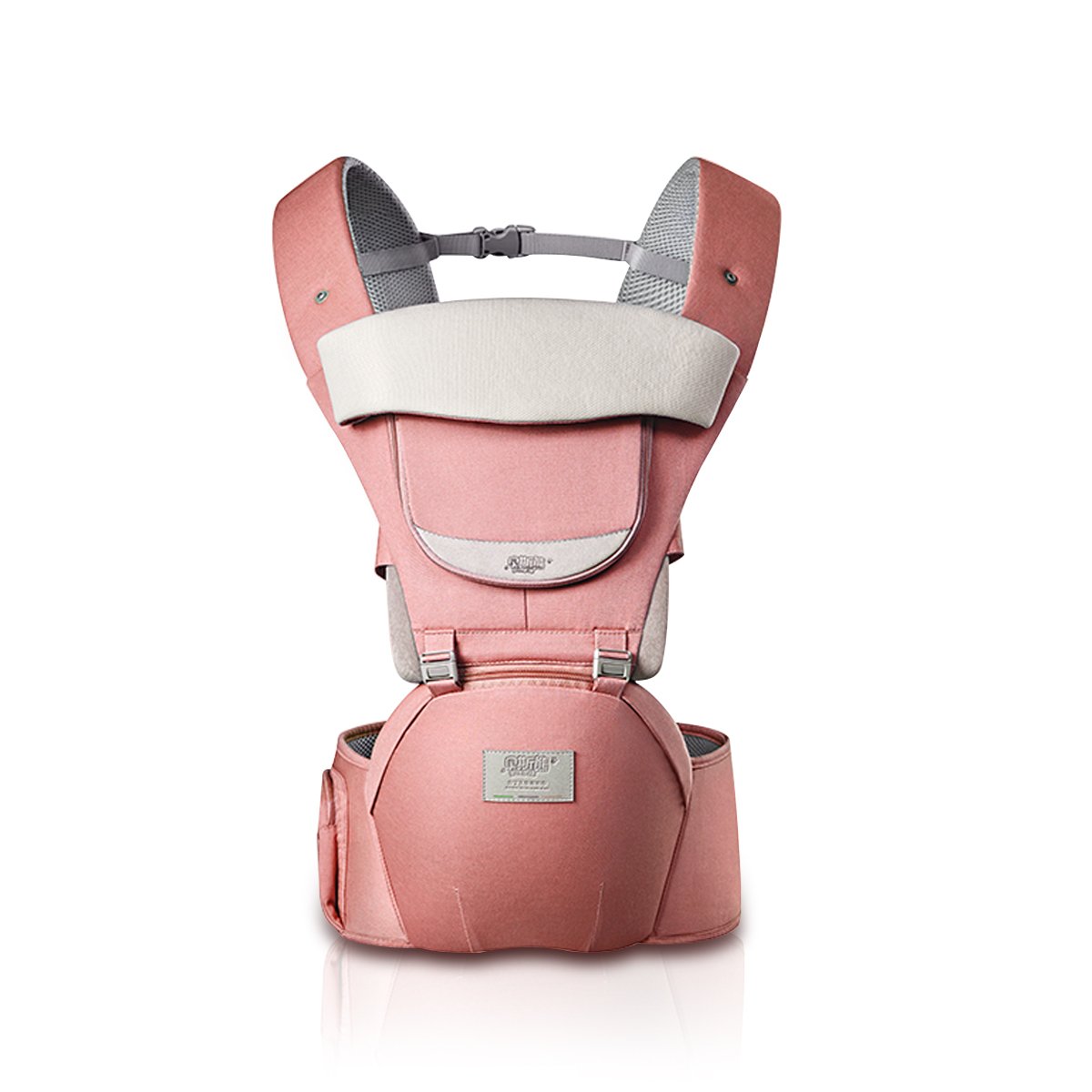 SONARIN 3 w 1 całoroczna oddychająca poduszka biodrowa nosidełko dla niemowląt, ochrona przeciwsłoneczna, ergonomiczna, wielofunkcyjna, łatwa mama, dostosowana do wzrostu Twojego dziecka (różowy)