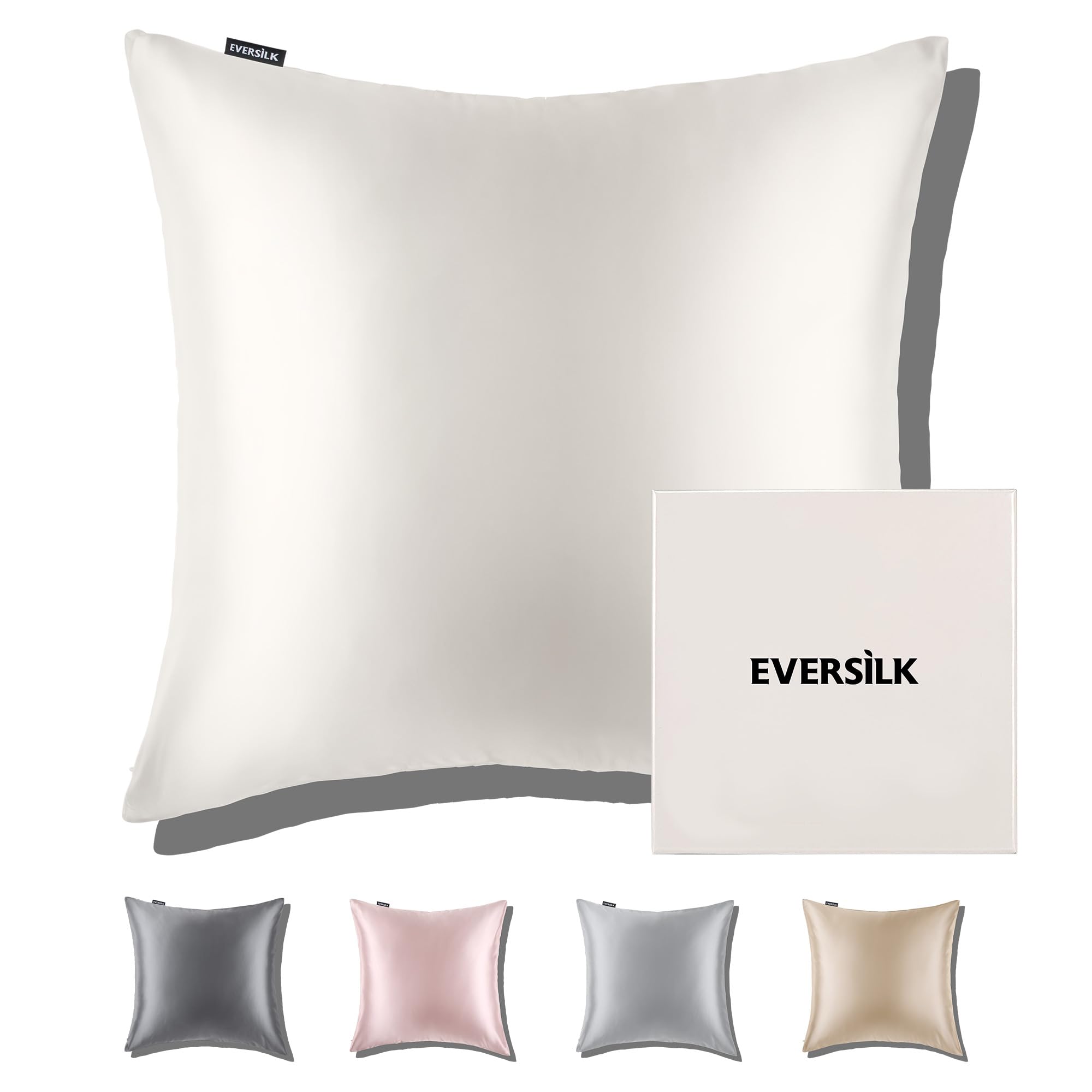 EVERSILK Seidenkissenbezug aus 100% Maulbeerseide für Haare & Haut, 22Momme | OEKO-TEX®-zertifiziert, 6A-Maulbeerseide, doppelseitig, verdeckter Reißverschluss, weich & angenehm für erholsamen Schlaf