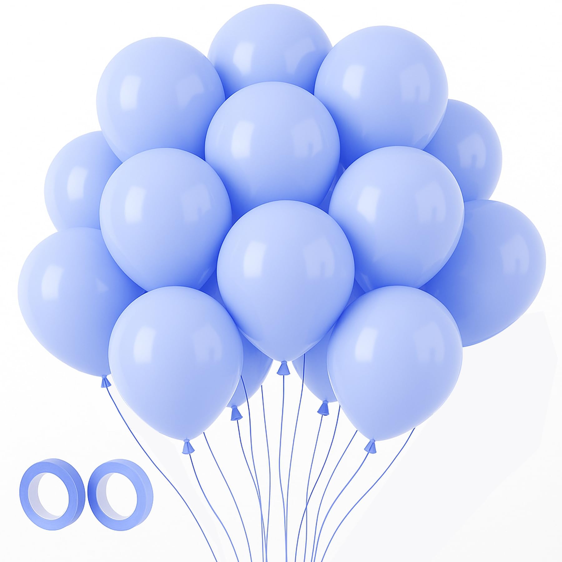Voircoloria 105pcs Dusty Blue Party Latex Balloons, 12inch