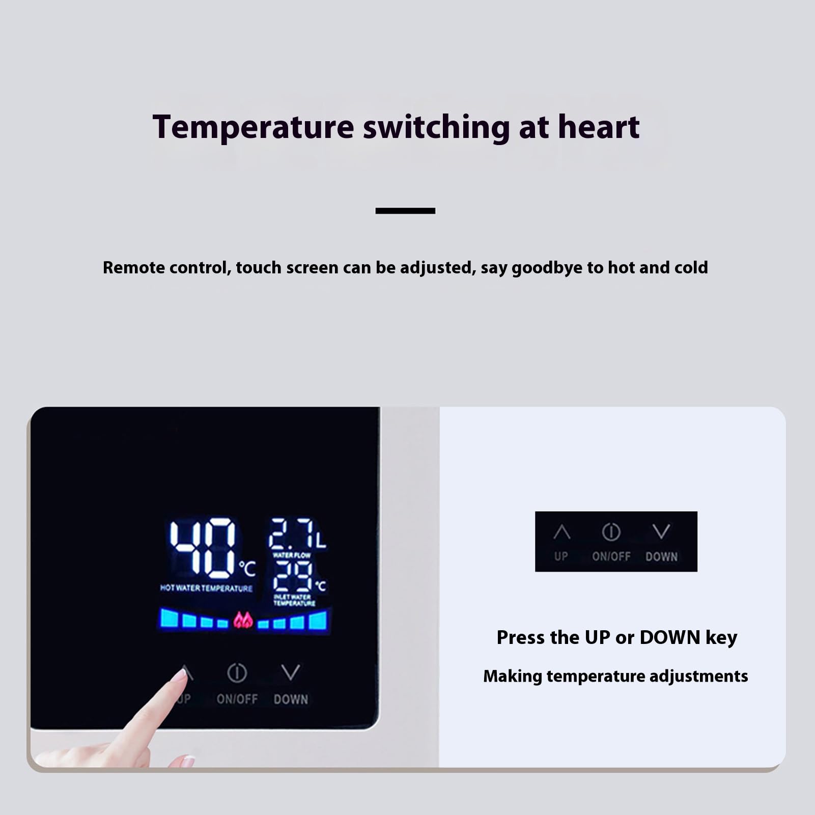 Scallo Idrico Senza Serbatoio, Scaldabagno Istantaneo Elettrico 3000W con Schermo LCD, Sotto la Parete del Lavandino, Riscaldatori Termostati di Conversione di Frequenza per (EU)