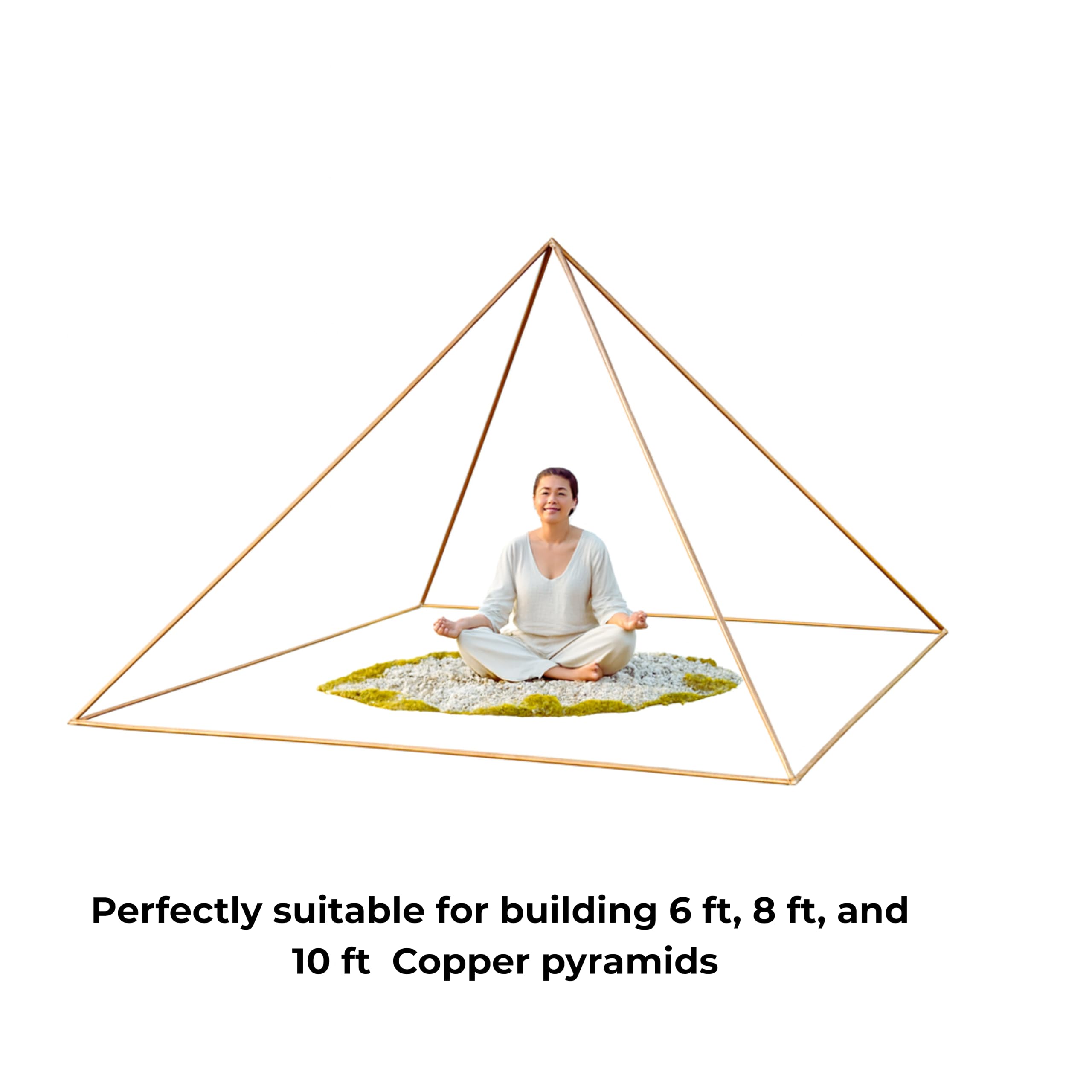 Copper Giza Pyramid Kit 12 Inch USA L Type and M Type UK Europe Canada Australia Solid Copper Connectors only for Healing Energy Relaxation Pranayama Sleep Meditation Accessory Tool product thumbnail 5