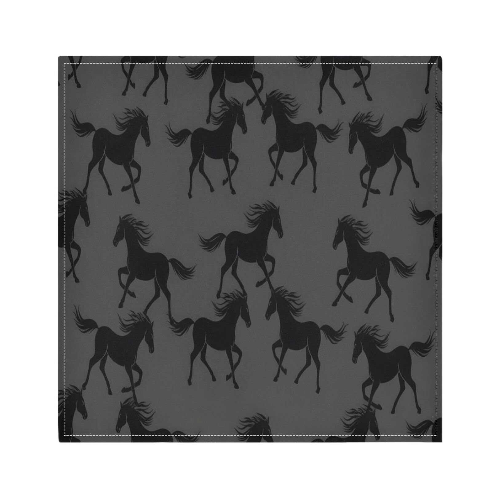 Ttgoth Horse Cloth Napkin Set of 4 Washable & Reusable Dinner Napkins for Dining Table, Banquets, Wedding, Party, 50x50 cm