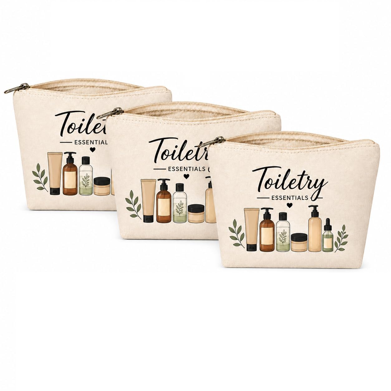 Toiletry Bag for Travel, Spacious Organiser with Zipper Closure, Cosmetic and Grooming Kit Pouch for Men and Women (Pack of 3)-image-39