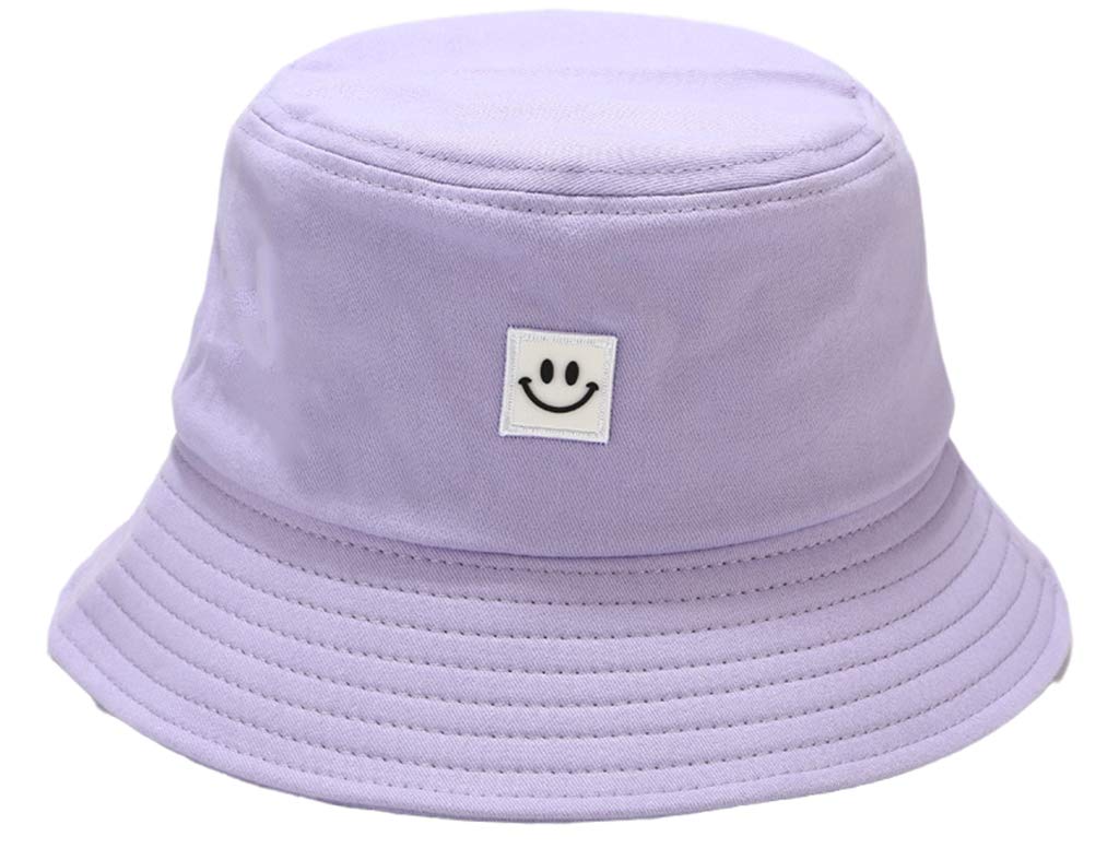 JFAN Verano Sombrero de Cubo Pescador Plegable Sombreros Sonriente Impresión Sonrisa Cara Sombrero de Sol de Playa Sombrero del Pescador(56-58cm, Adulto)