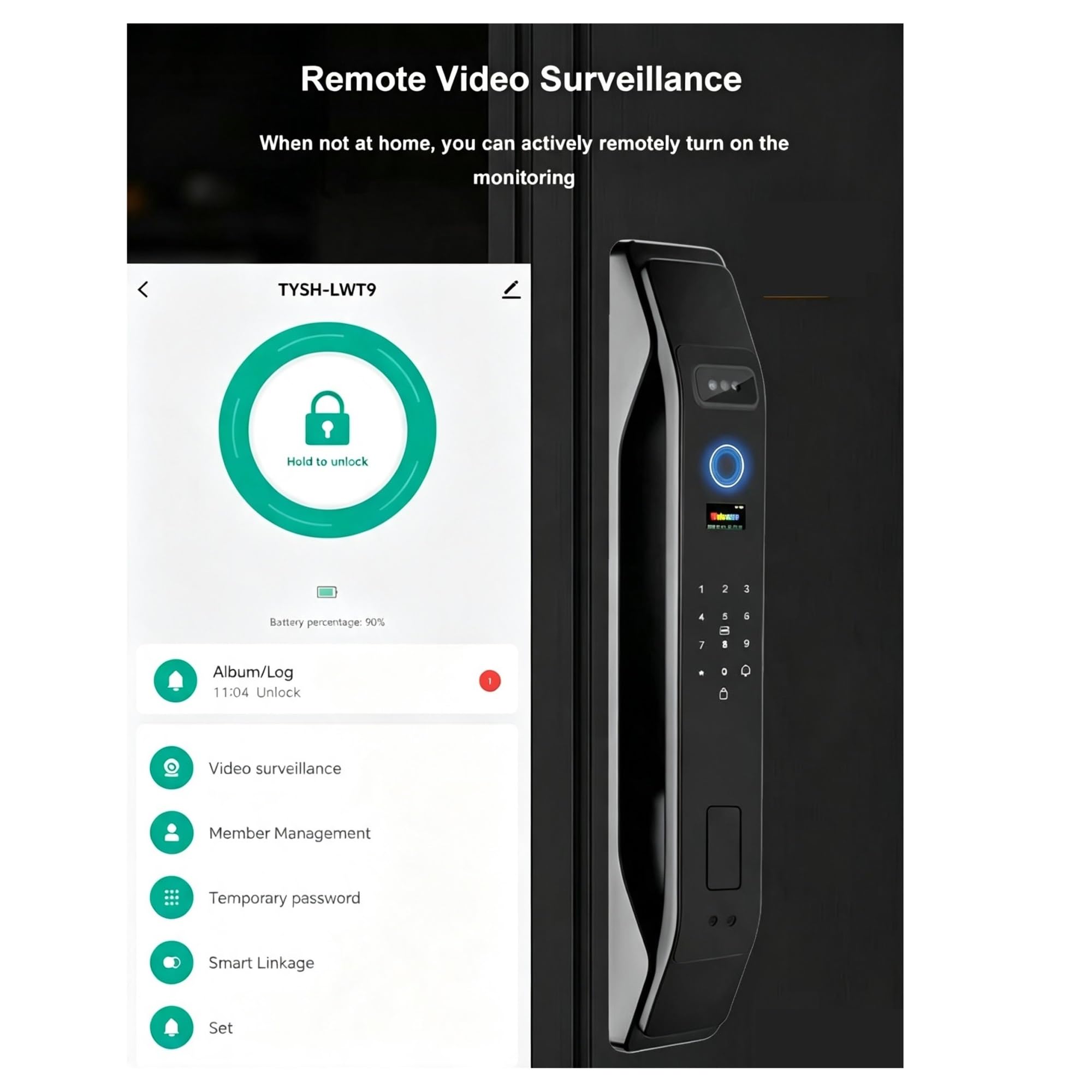 Smart Lock WiFi 3D Riconoscimento facciale Serratura for impronte digitali con controllo app