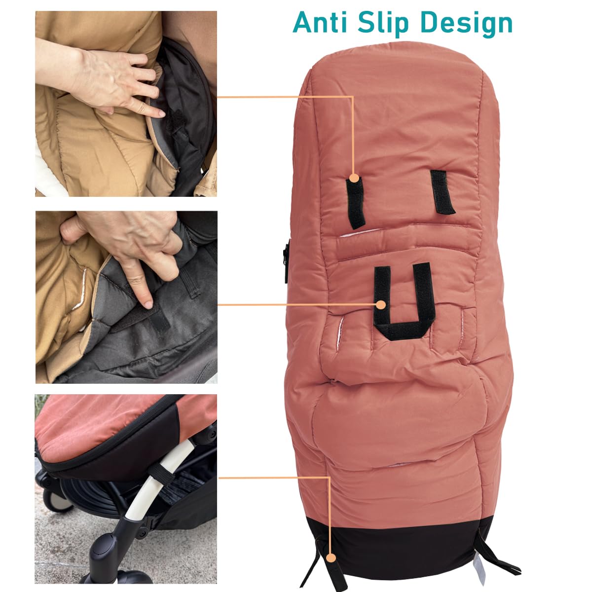 Universal Pushchair Footmuff for Babyzen YOYO/YOYO2 & Bugaboo, Waterproof Fabric Base, Easy-Clean - Image 4