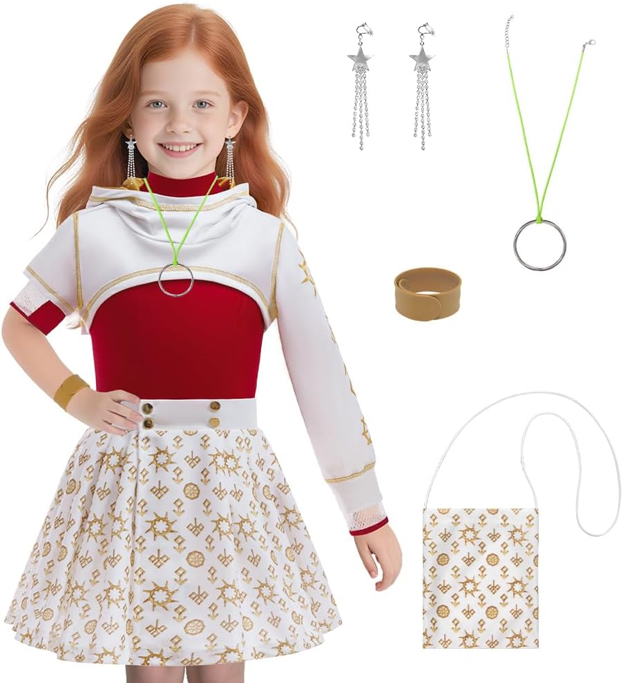 Nova zombies costume Vampires zombie cheerleader for girls Halloween Cosplay Dress 3PCS Uniform Outfits for 3-12Y 6-7 Years