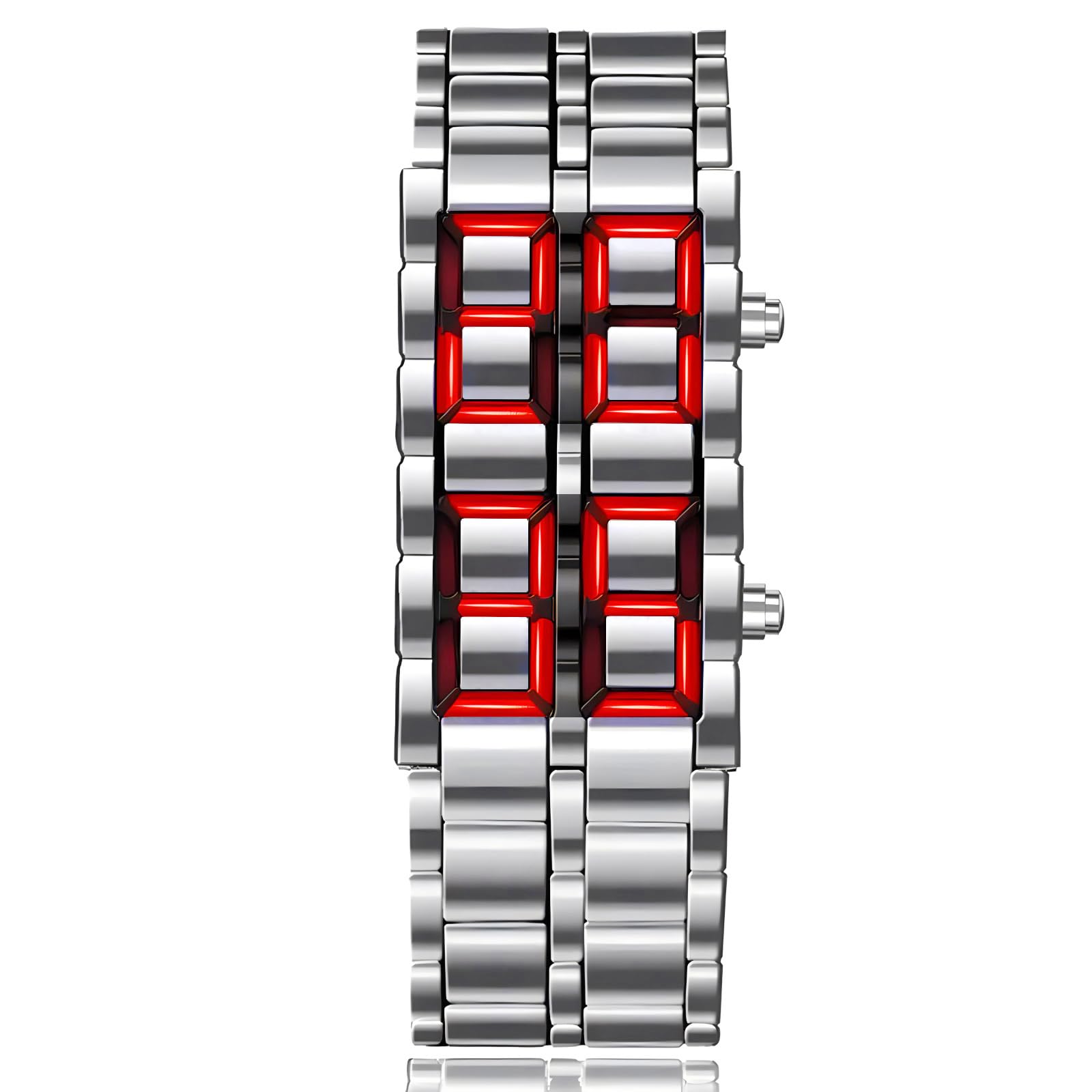 MASTOP Fashion Full Metal Digital Lava Wrist Watch Men LED Display Watches Gifts for Male Famale Sport Creative Watch