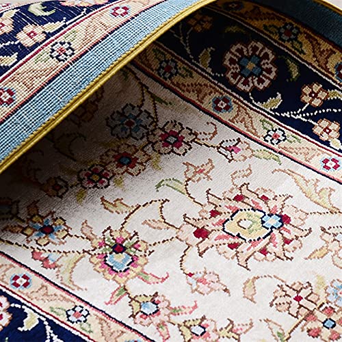 RUG 6x9 voet blauwe klassieke tapijt Perzische stijl hand-geknoopt zijde tapijt voor studeerkamer Ouzyu (Size… - Afbeelding 5