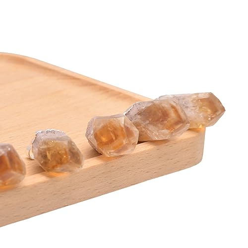 Miniatura 4 de 1.0"  1.5" Natural Citrine Charm Rough Stone Crystal Point Pendant Necklace, Yellow Tone