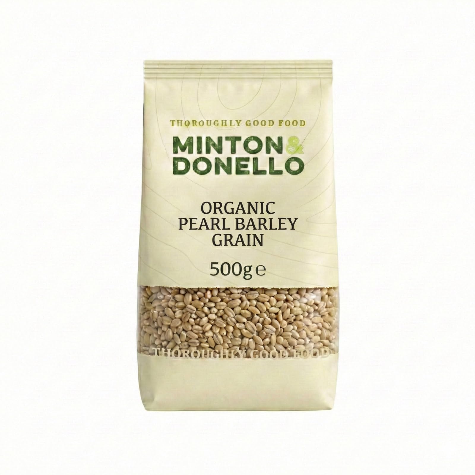 Minton & Donello Organic Pearl Barley Grain 500g - High Fibre, Use In Soups, Stews, Salads & Everyday Cooking, Natural Ingredient With A Rich & Nutty Flavour, Hearty Texture, Versatile Pantry Staple