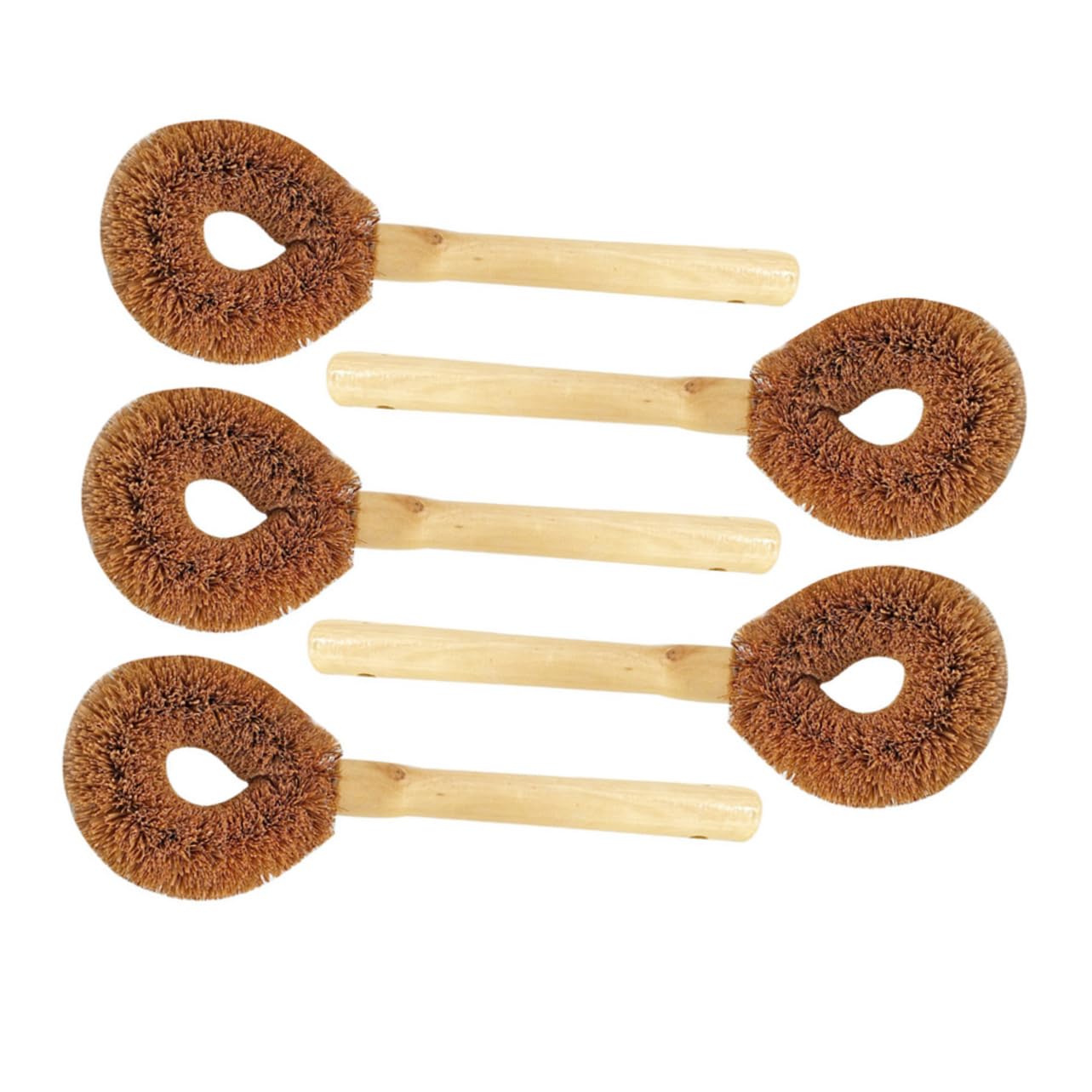 HOUDERCO Pot Brush Wooden Handle Dish Scrub Brush Dish Scrubber Handle Kitchen Cleaning Brush Dish Scrubbers for Hotel Home