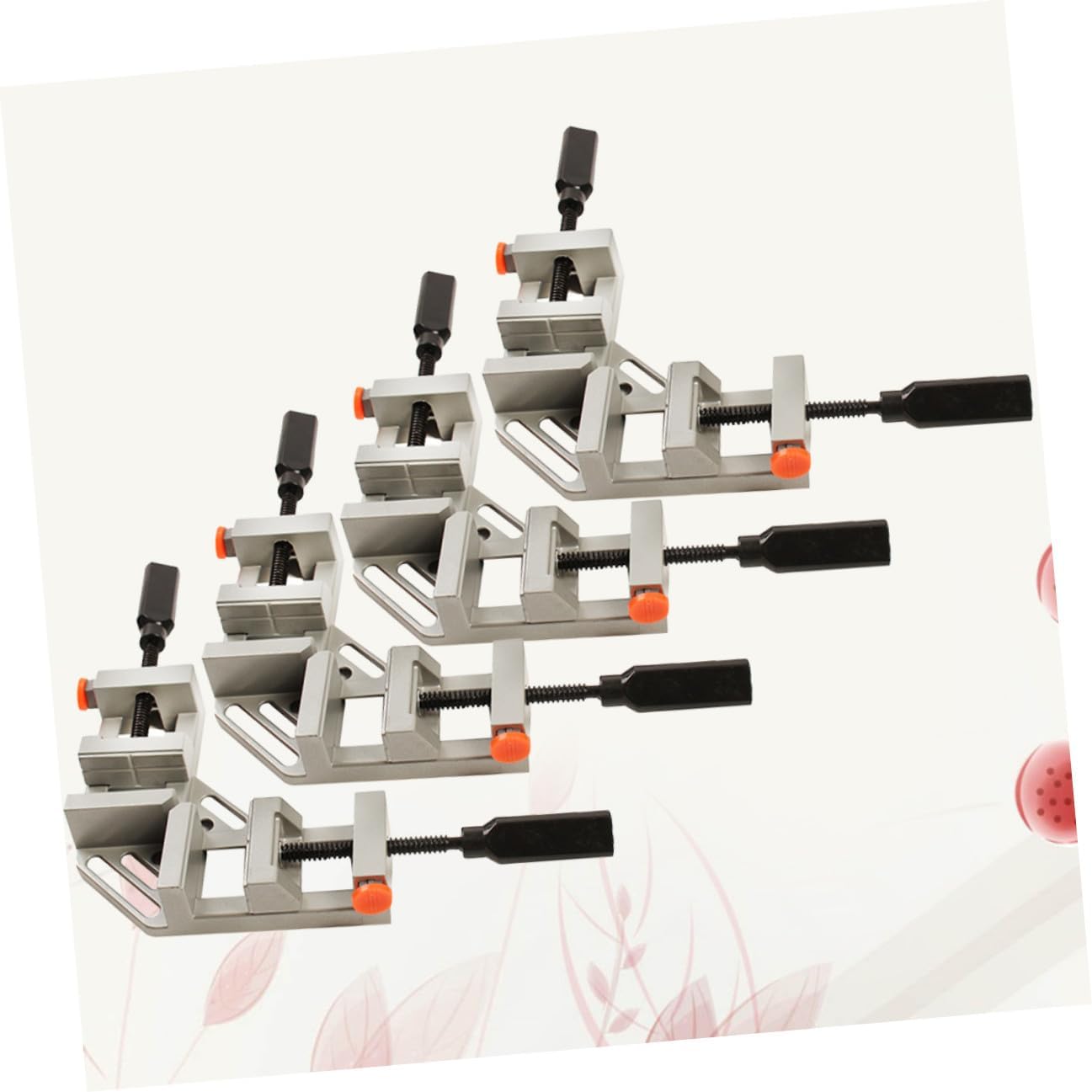 4pcs 90 Degree Aluminum Alloy Photo Framing Clamp Quick Release Double Handle Corner Clamp for Woodworking and Welding Applications