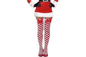 Cozy Christmas Nylons: Candy Cane Red and White Stripes