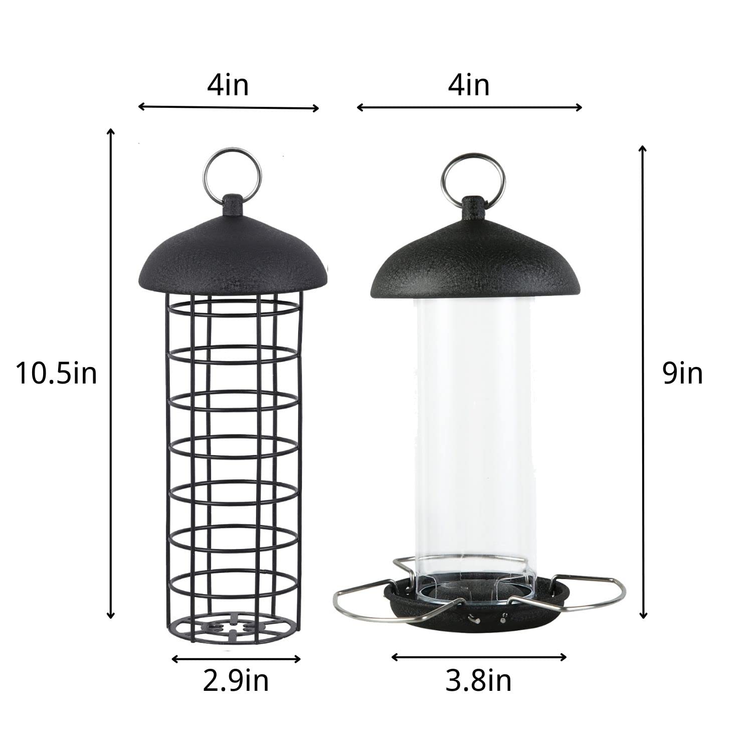 Outdoor Hanging Bird Feeder Set with Grid and Tube Designs - Multi-Functional and Suitable for Different Bird Foods, Perfect for Attracting Various Birds to Backyards, Decks, and Terraces