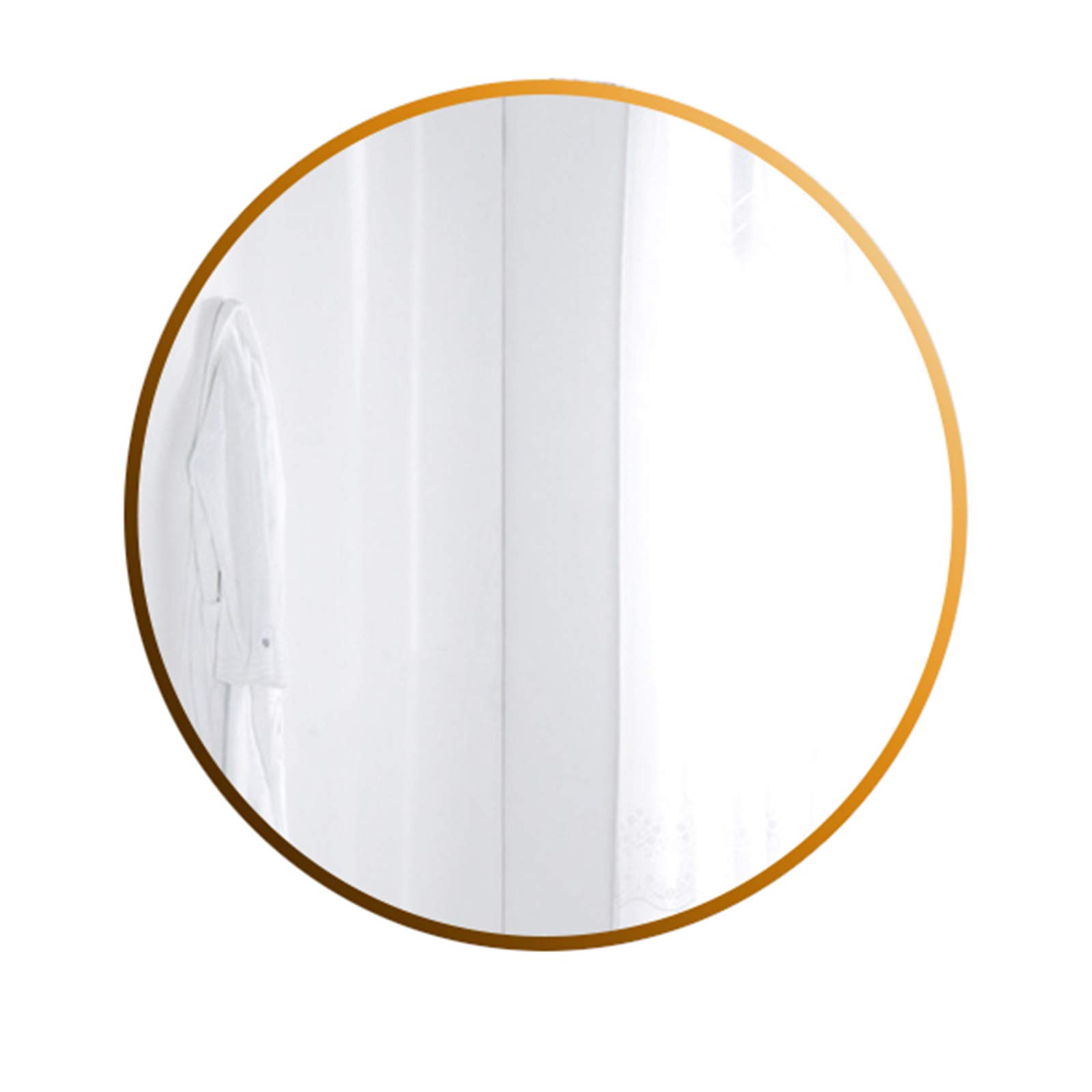 WWWRL Golden Round Wall Mirror, High-Definition Bathroom Mirror, Makeup Mirror, Glass Mirror, Multi-Layer Silver Plating Process, Aluminum Alloy Frame, Multiple Size Options