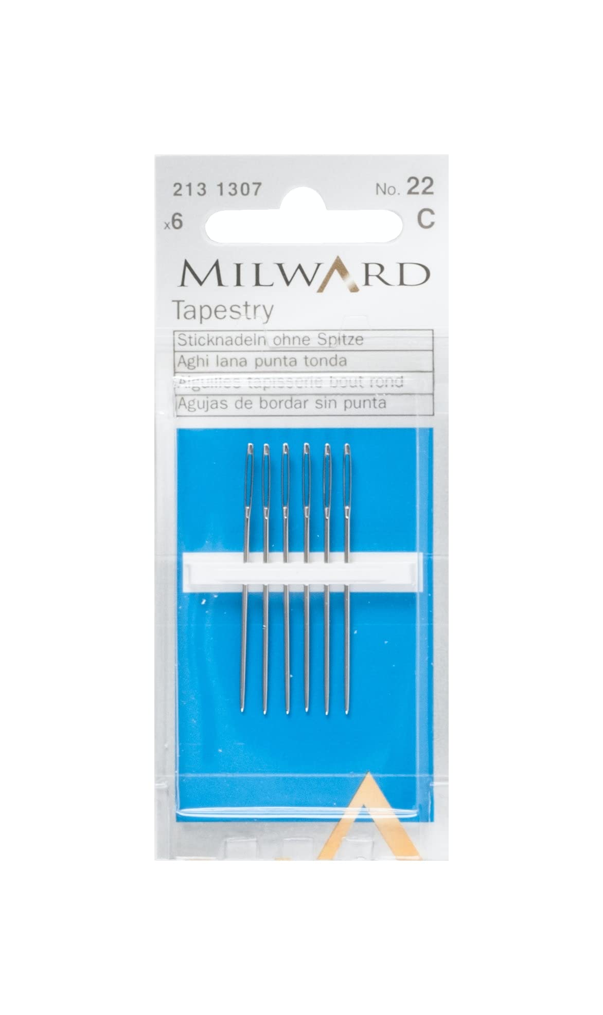 Milward Silver Tapestry Hand Sewing Needles, No.22