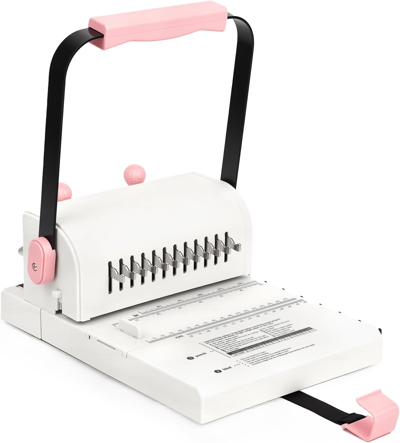 Vagbstu Cinch Book Binding Machine,2:1Spiral Binding Machine with Slide Ruler Compatible with Wire or Spiral Coils,20 Sheet Circular Punch Capacity for DIY Notebooks, Albums, Journals, and Calendars