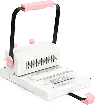 Vagbstu Cinch Book Binding Machine,21Spiral Binding Machine with Slide Ruler Compatible with Wire or Spiral Coils,20 Sheet Circular Punch Capacity for DIY Notebooks, Albums, Journals, and Calendars