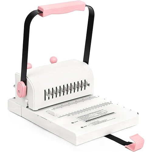 Vagbstu Cinch Book Binding Machine,2:1Spiral Binding Machine with Slide Ruler Compatible with Wire or Spiral Coils,20 Sheet Circular Punch Capacity for DIY Notebooks, Albums, Journals, and Calendars