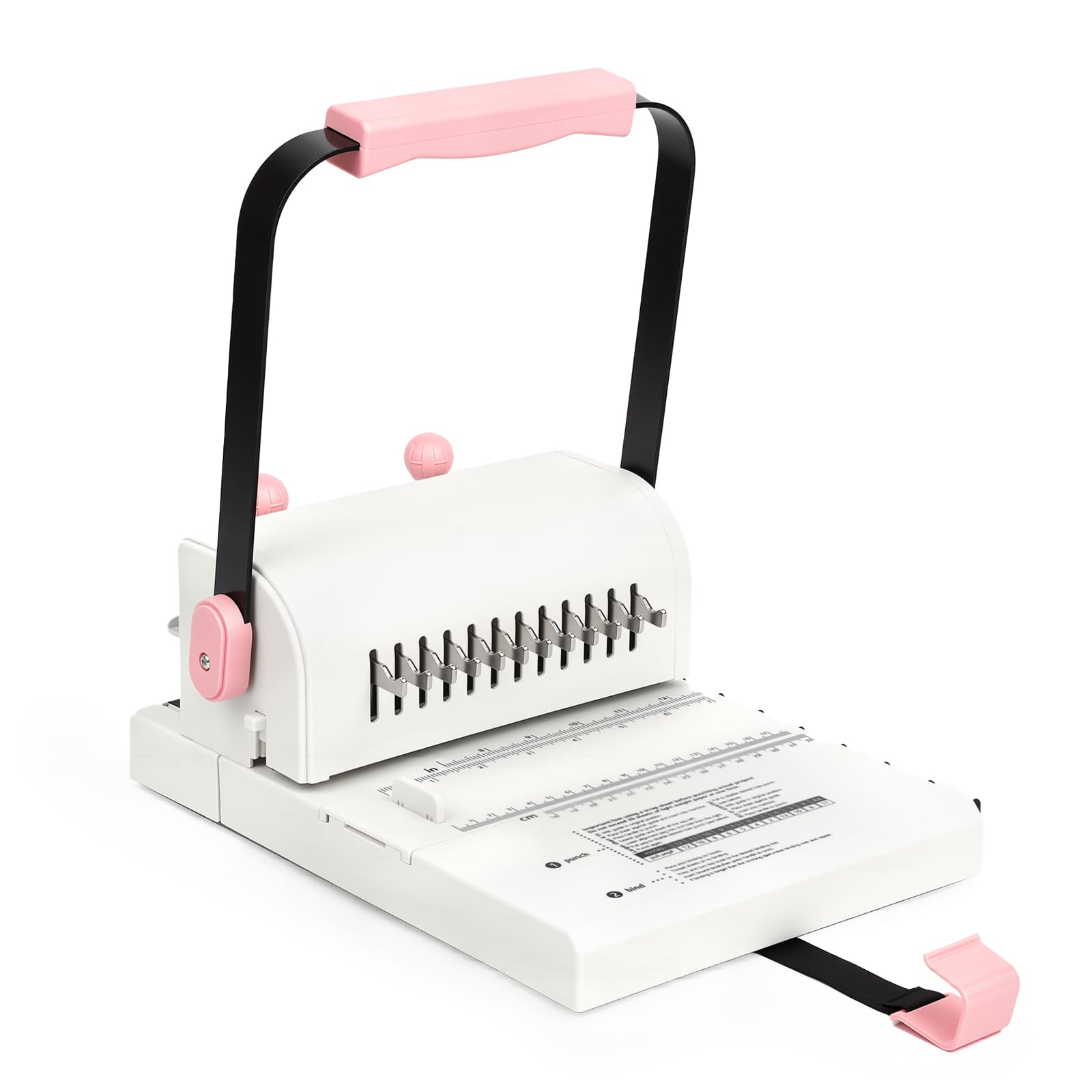 Vagbstu - Rilegatrice a spirale 2:1 con righello scorrevole, compatibile con bobine di filo o spirale, capacità di perforazione circolare di 20 fogli per quaderni fai da te, album, diari e calendari