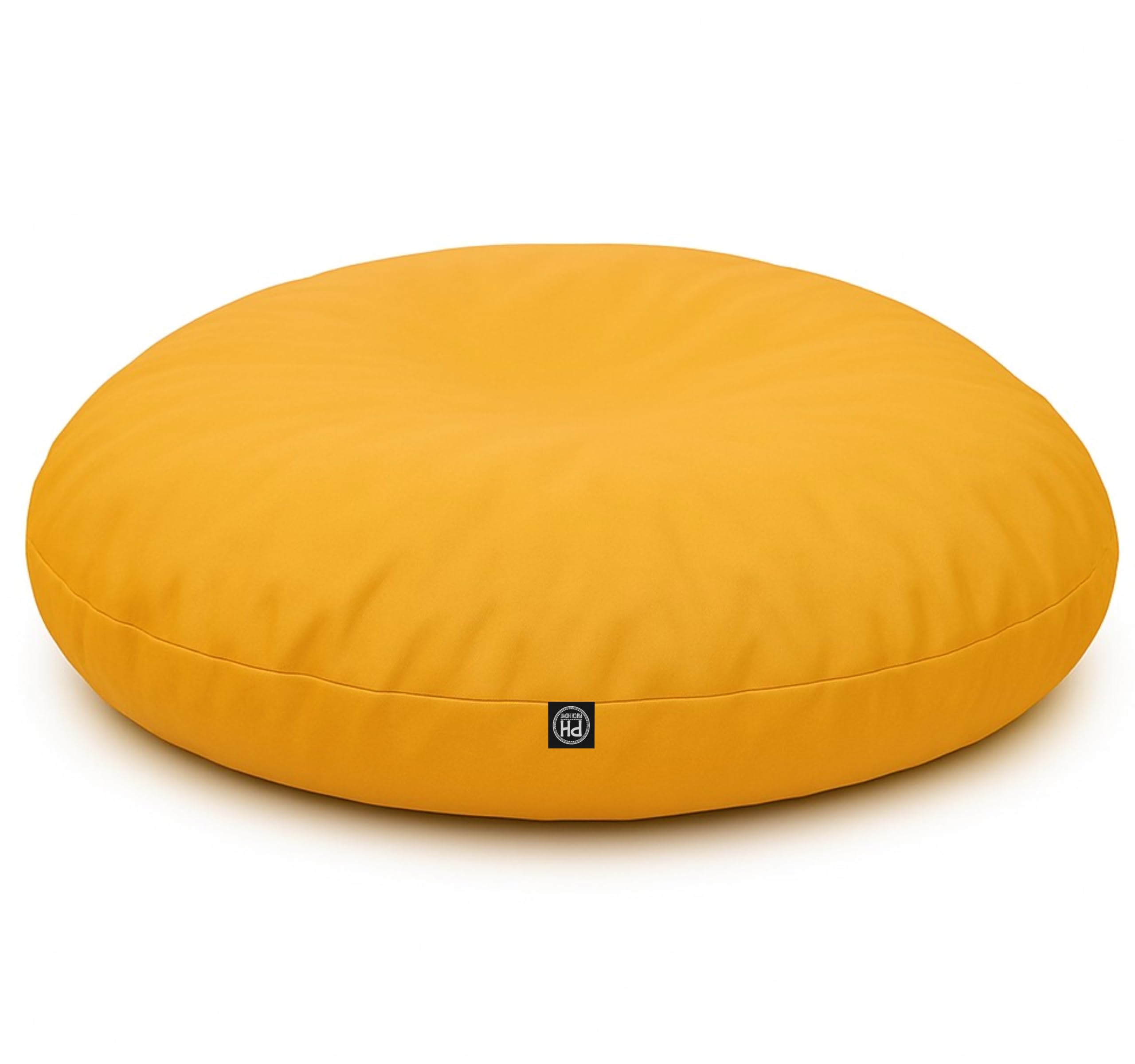 Patchhome - Pouf 2 in 1, cuscino da pavimento, poltrona a sacco da gaming, per adulti e bambini, con imbottitura, Ø 100 cm, giallo (yellow)