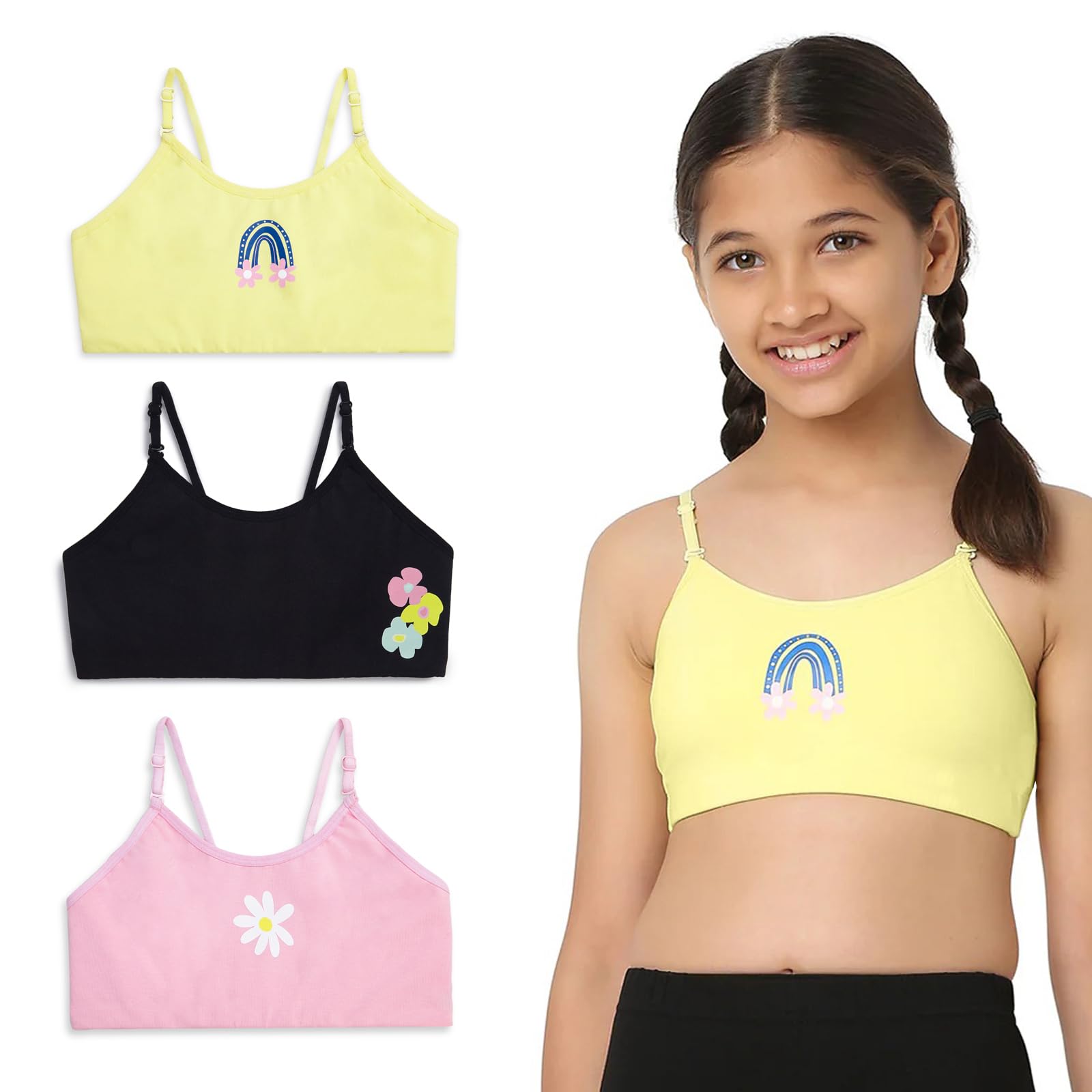 Cotton Training Bra for Pre-Teen Girls | Ages 8-16 Years | Non-Padded | Full Coverage | Breathable | Best First Bra