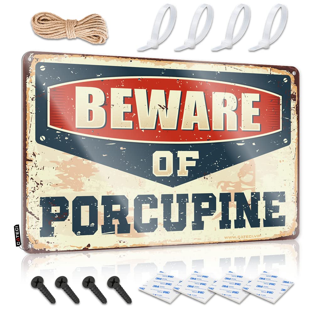 Vintage Wall Art Decaor Vintage Style | Beware Of Porcupine Happy Gift For Boss Home Decor(30X40CM)