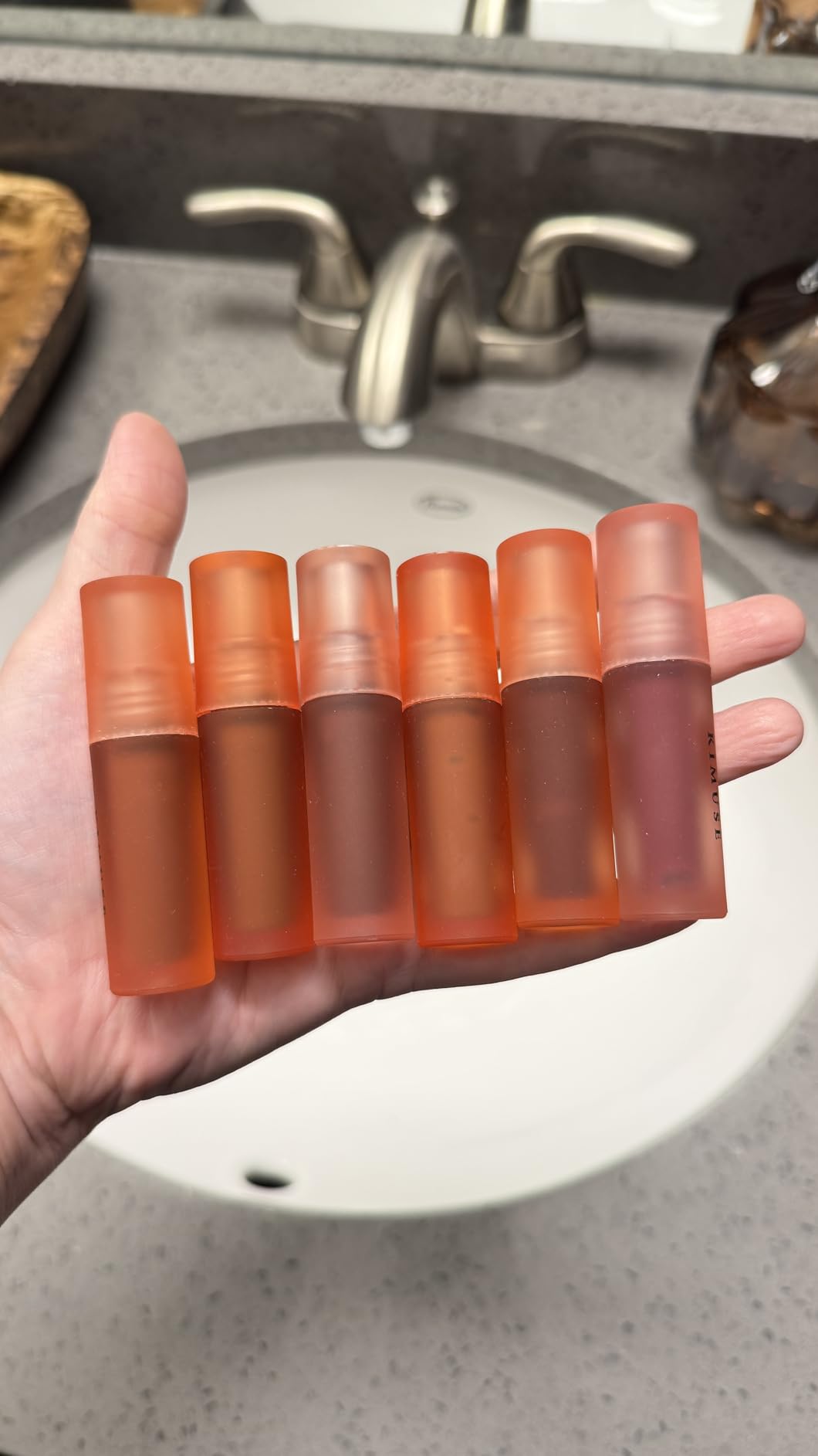 KIMUSE Water Gel Lip Tint 6 Colors Set, Highly Pigmented Long Lasting Moisturizing Glossy Lip Stains, Hydrate Lightweight Lip Gloss Makeup