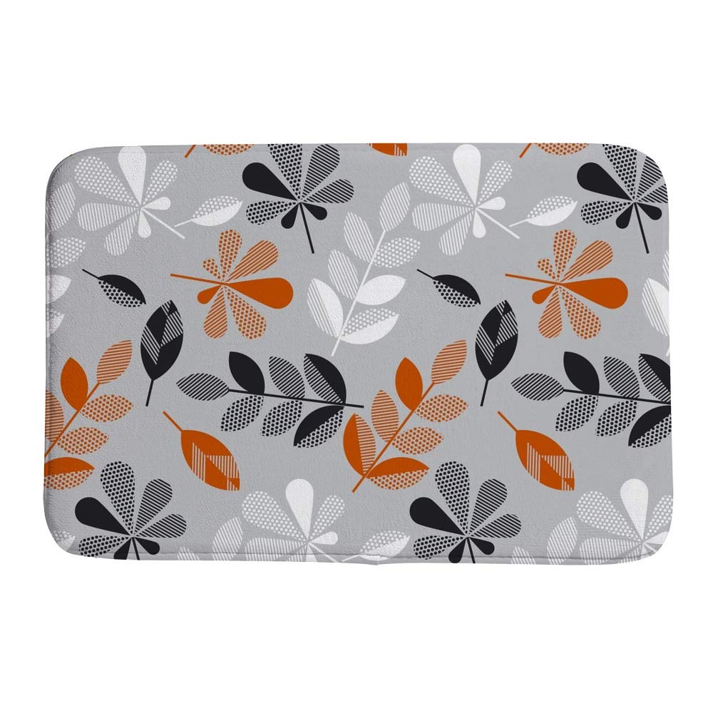 Tapis de bain feuilles d'automne CHEHONG en polaire 60x90 cm