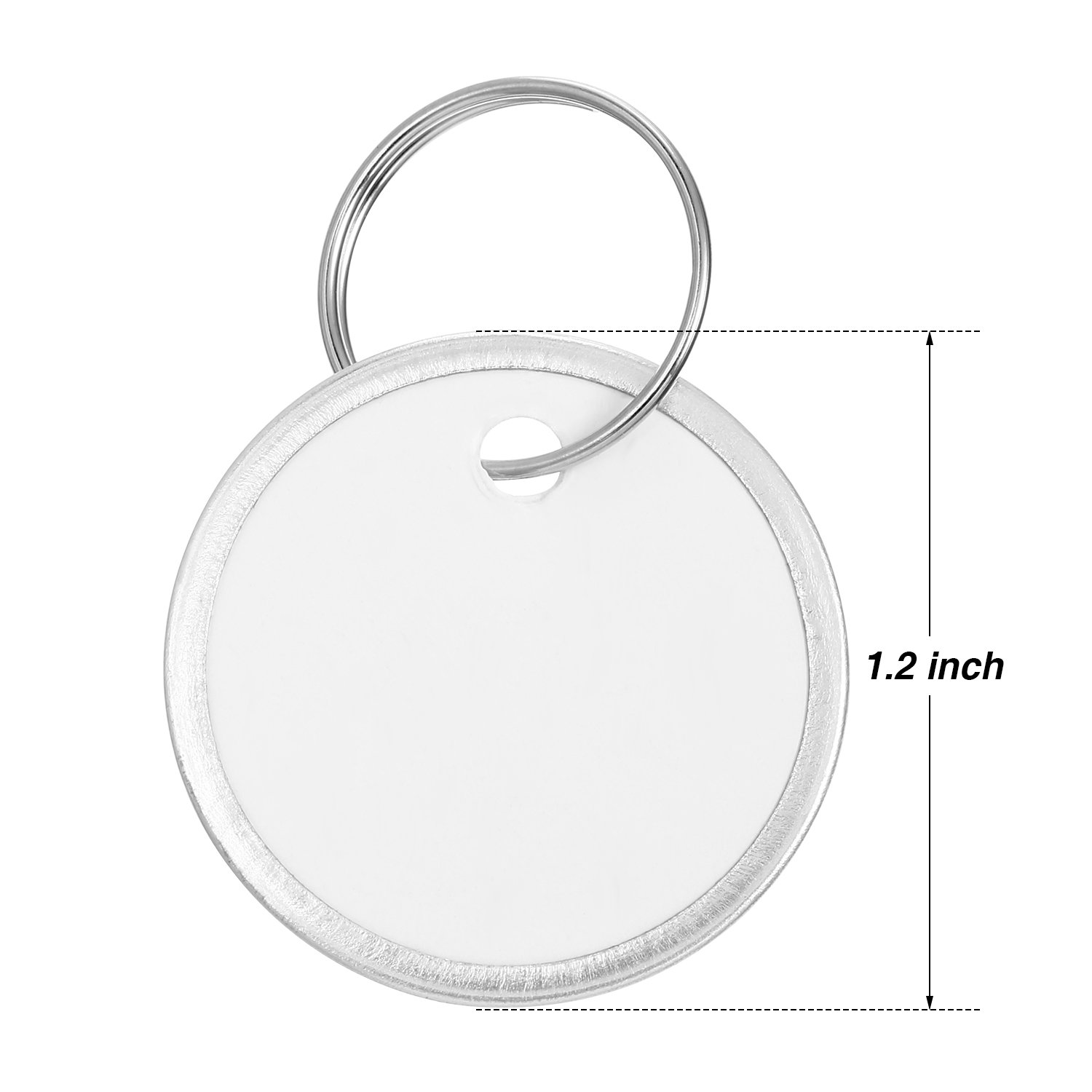 1.25 Inch Key Labels 120 Pack Blank Round Key Tags With Metal Rings | 1.25  Inch White Paper Labels For Keys Yarn Art Jeans